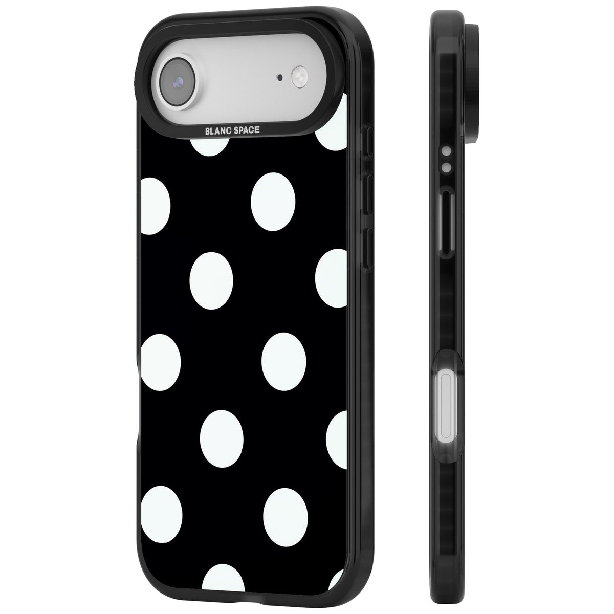 Chic Black Polka Dot iPhone Air Impact Black Phone Case side