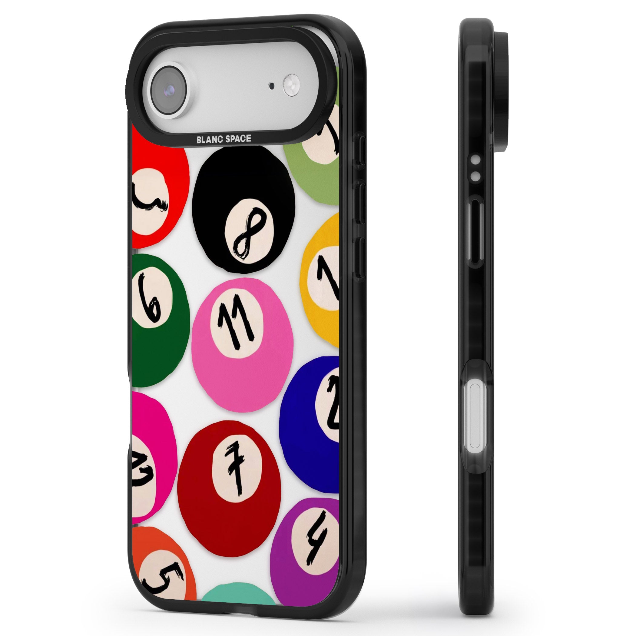 Pool Balls iPhone 17 Air Impact Black Phone Case Side Profile