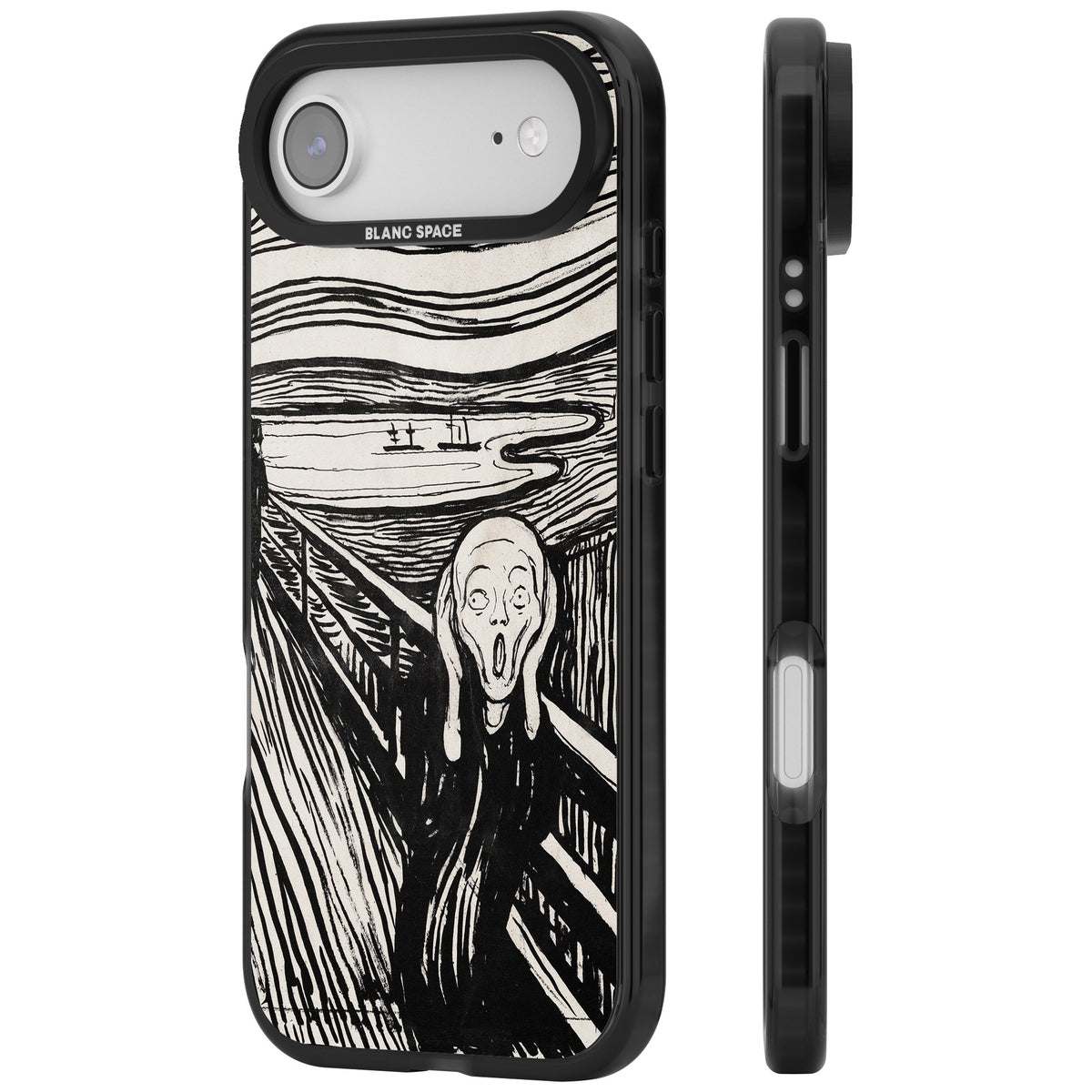 The Scream (Black & White) iPhone Air Impact Black Phone Case side