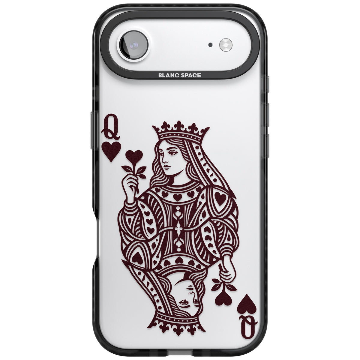 Queen Of Hearts (Burgundy) iPhone Air Impact Black Phone Case front