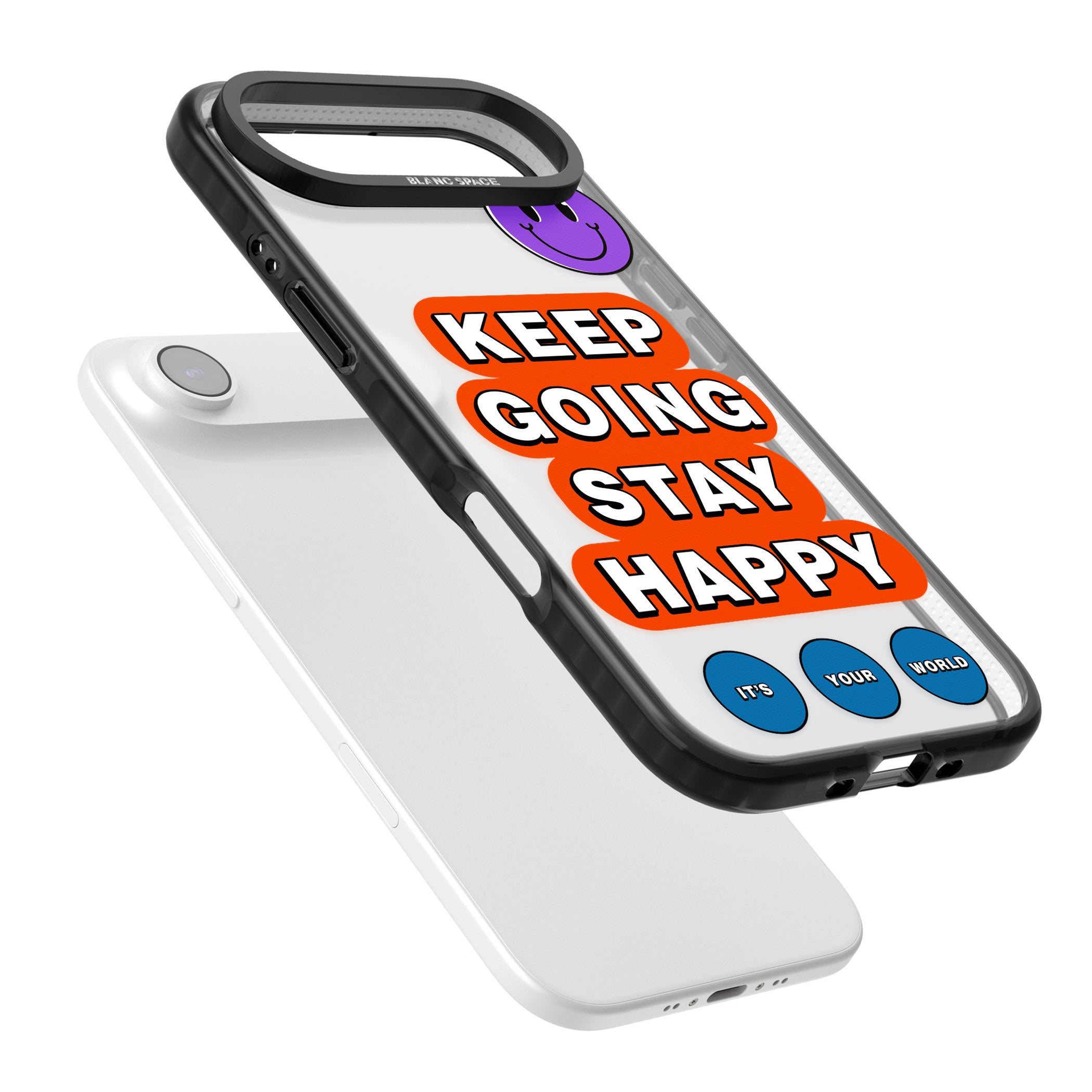 Keep Going Stay Happy iPhone 17 Air Impact Black Phone Case Colours