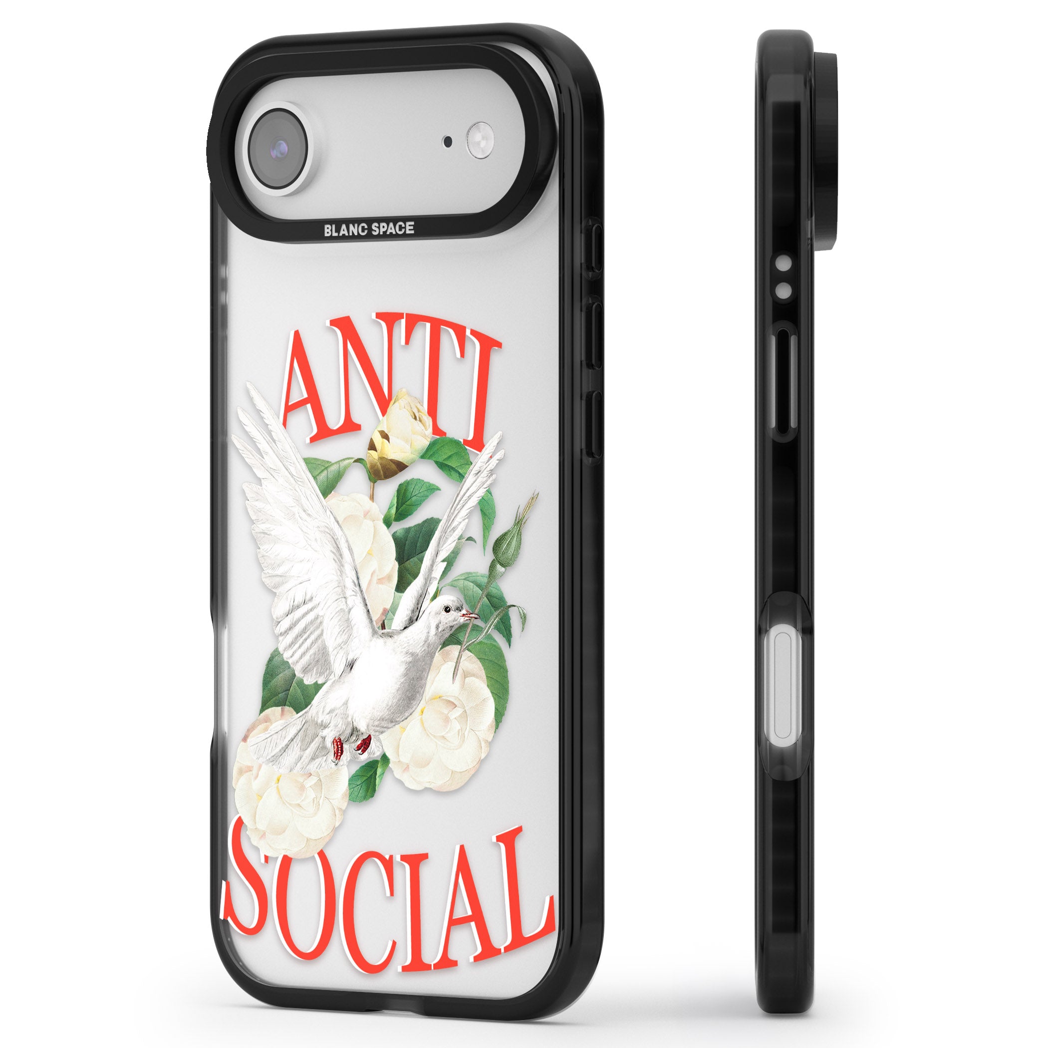 Anti Social iPhone 17 Air Impact Black Phone Case Side Profile