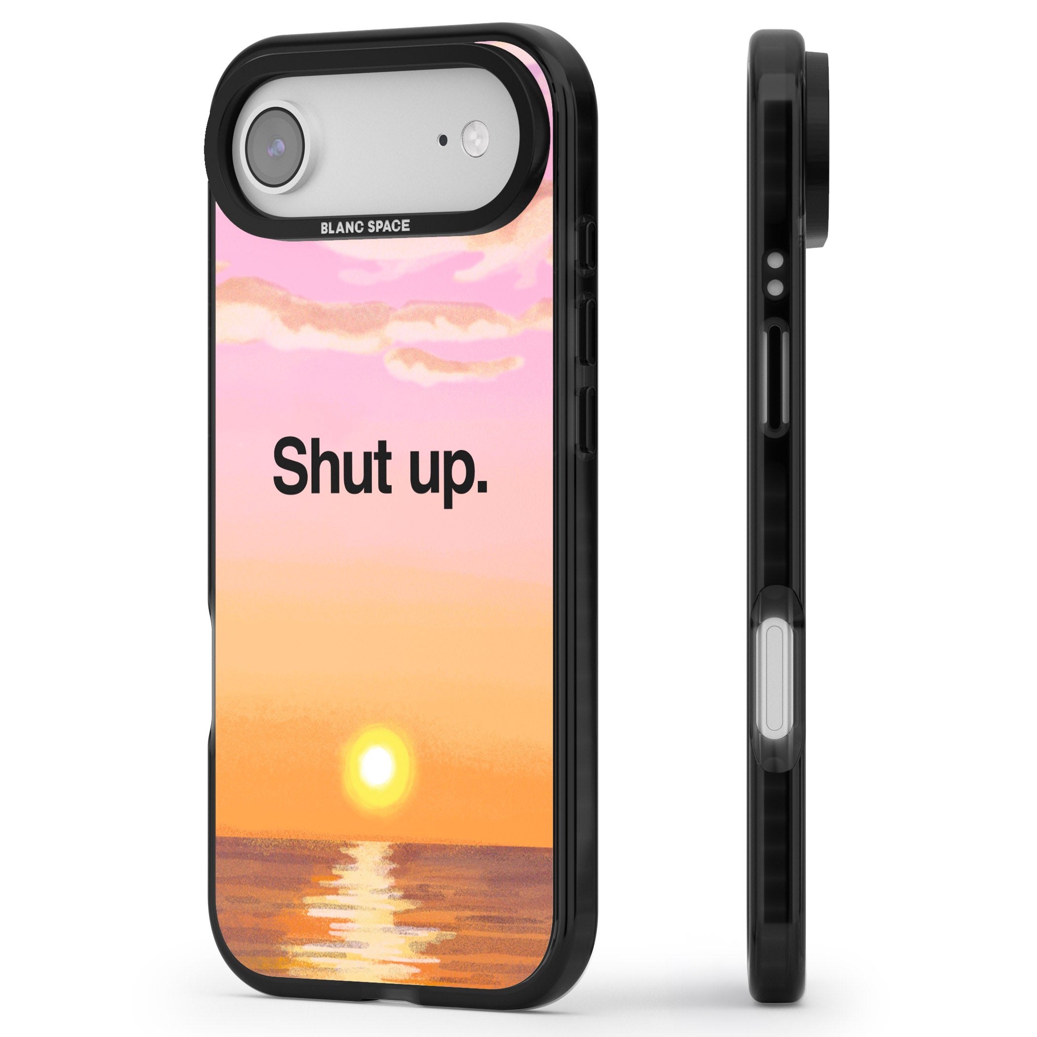 Shut Up iPhone 17 Air Impact Black Phone Case Side Profile