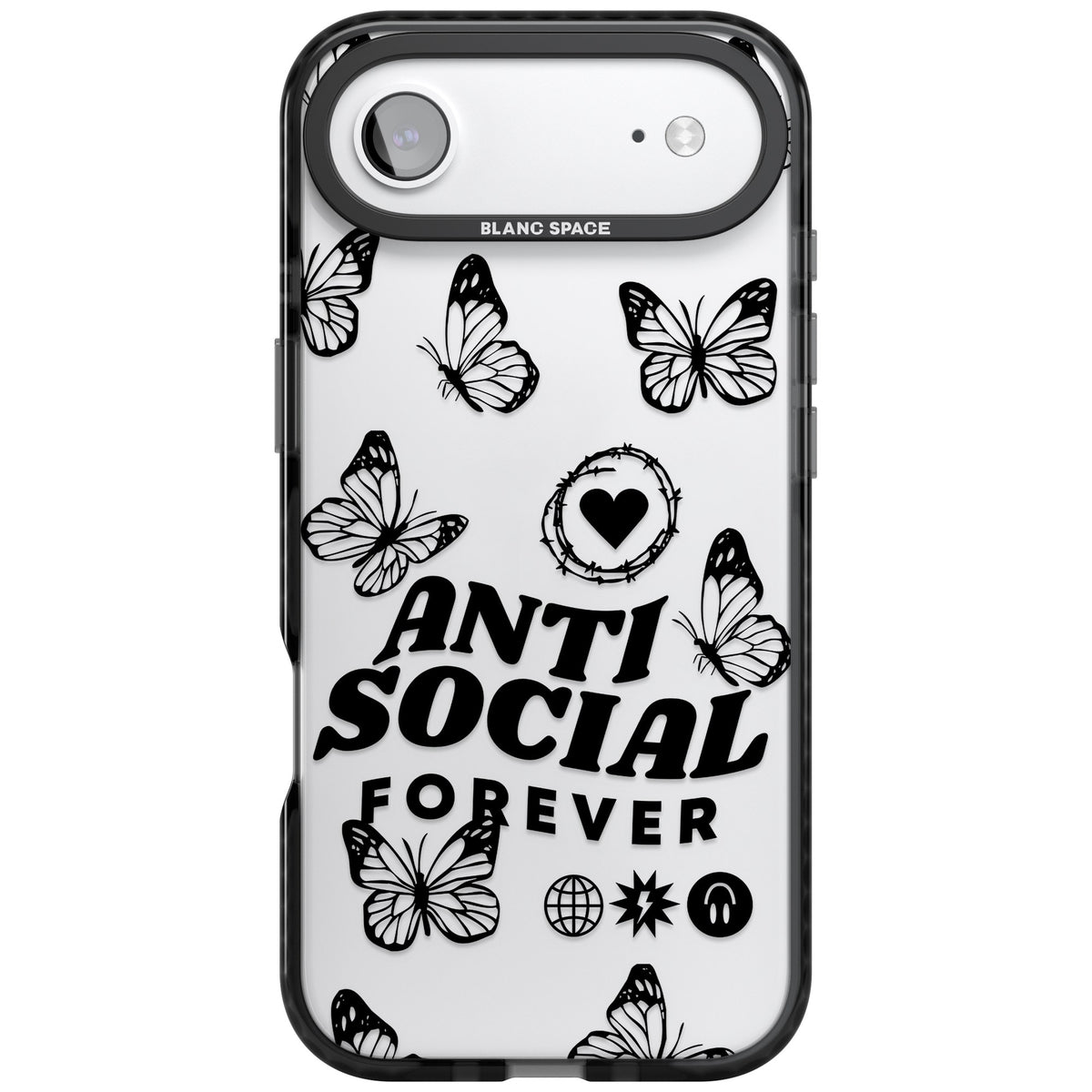Anti Social Forever iPhone Air Impact Black Phone Case front