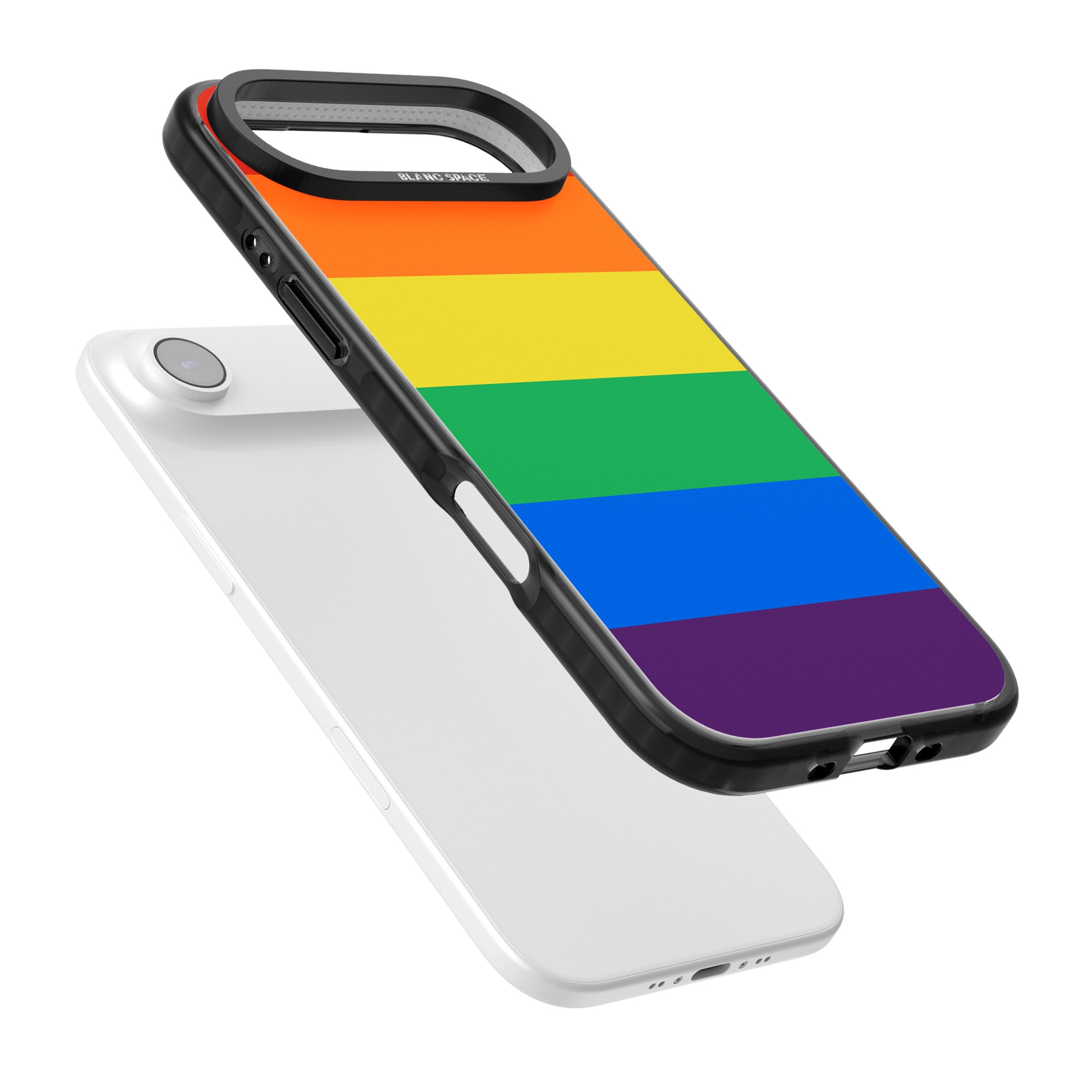 Rainbow Stripes iPhone 17 Air Impact Black Phone Case Colours