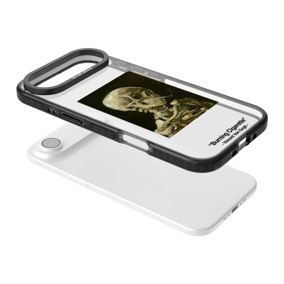 Burning Cigarette iPhone Air Impact Black Phone Case angled