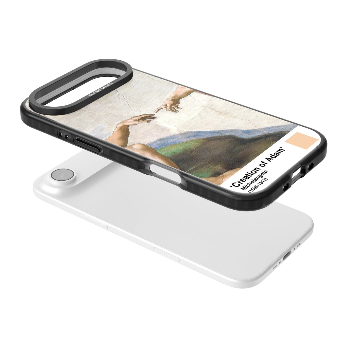 Creation Of Adam iPhone Air Impact Black Phone Case angled