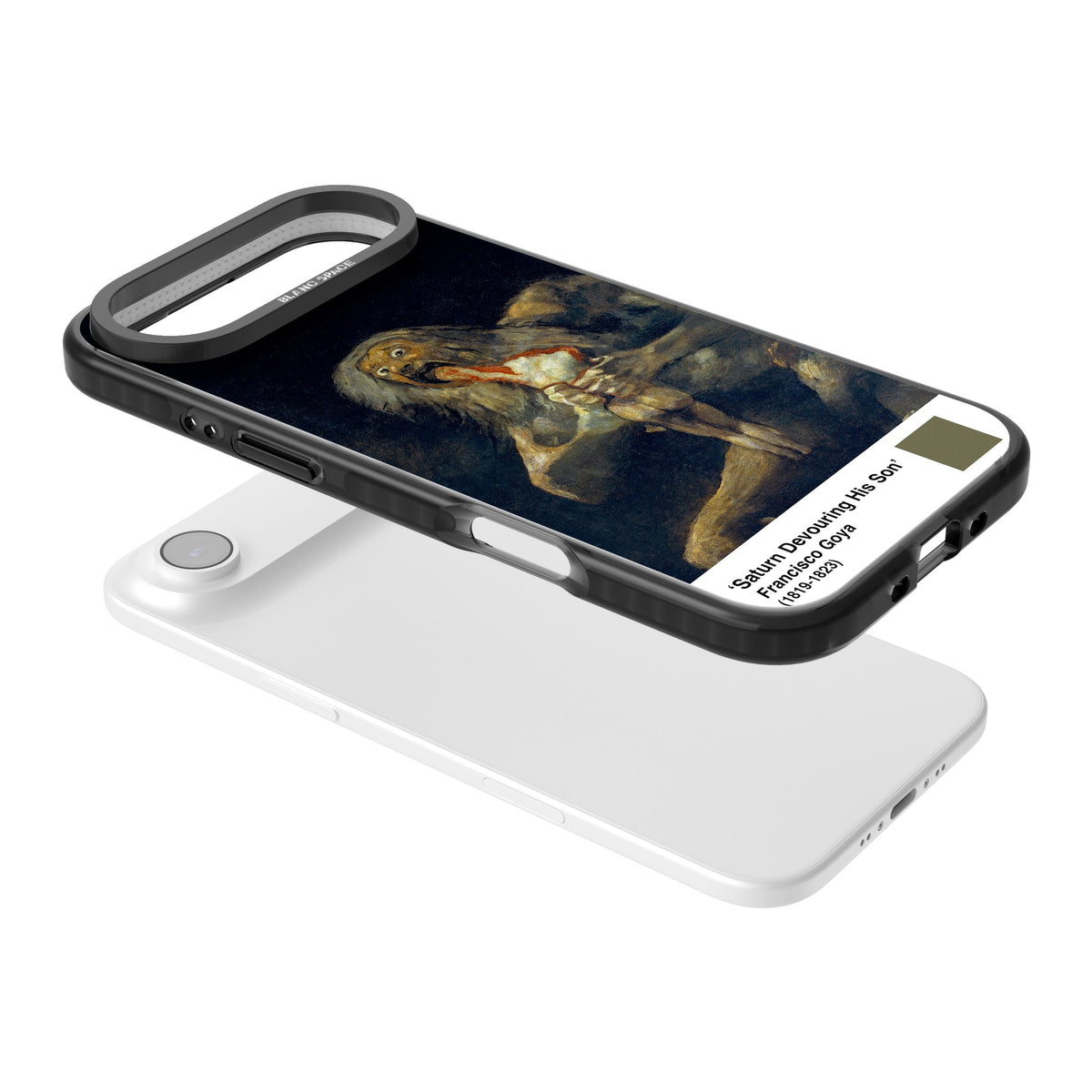 Saturn Devouring His Son iPhone Air Impact Black Phone Case angled