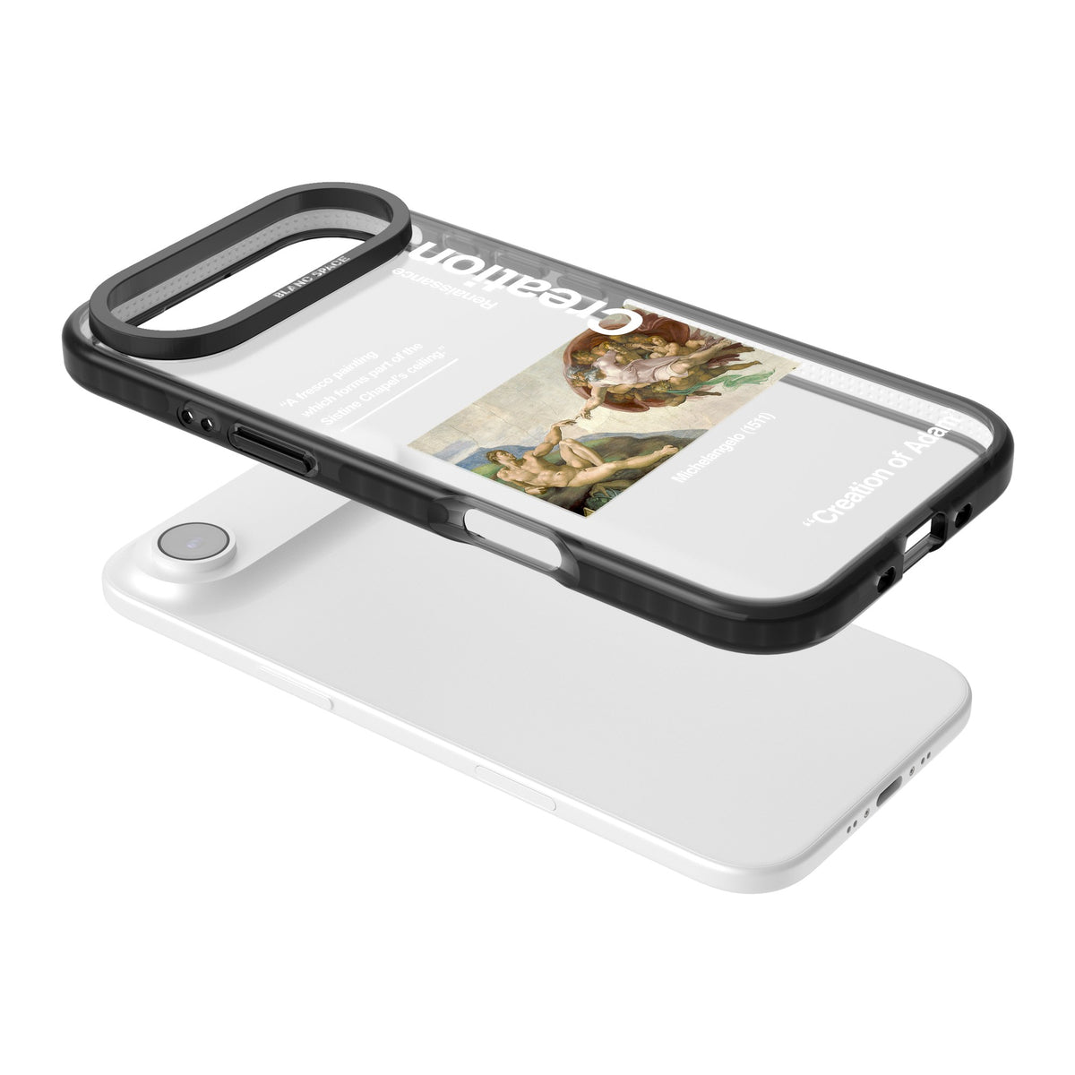 Creation Of Adam Michelangelo iPhone Air Impact Black Phone Case angled