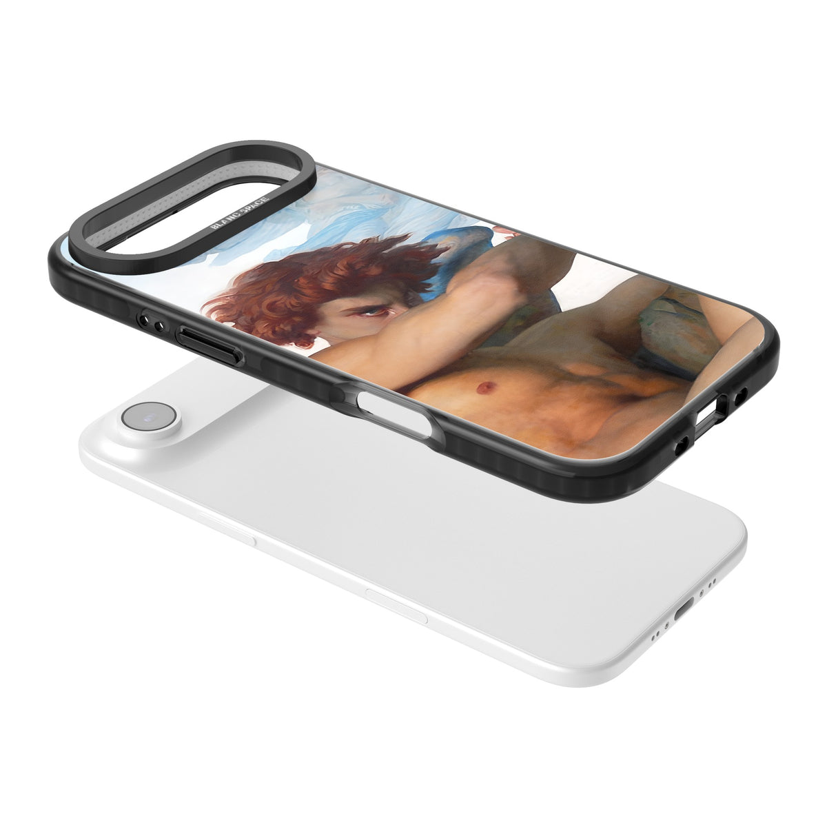 The Fallen Angel iPhone Air Impact Black Phone Case angled