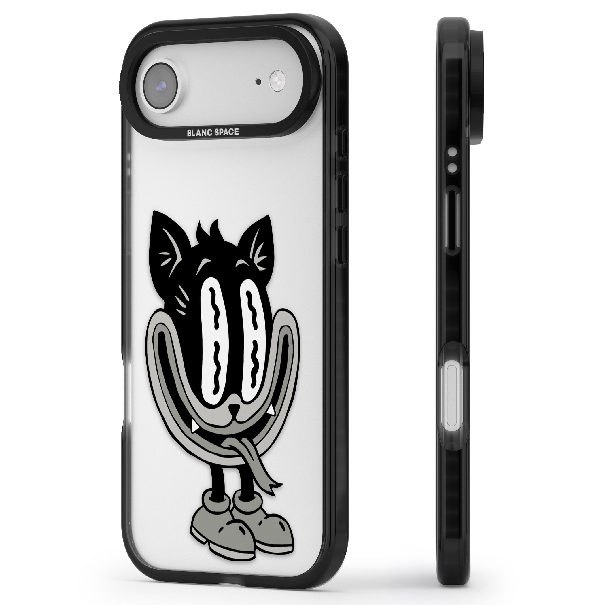 Faded Feline iPhone 17 Air Impact Black Phone Case Side Profile