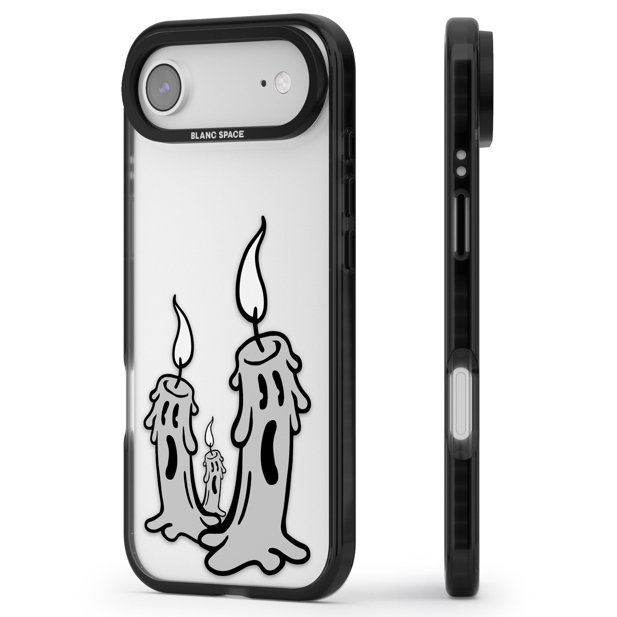 Candle Lit iPhone 17 Air Impact Black Phone Case Side Profile