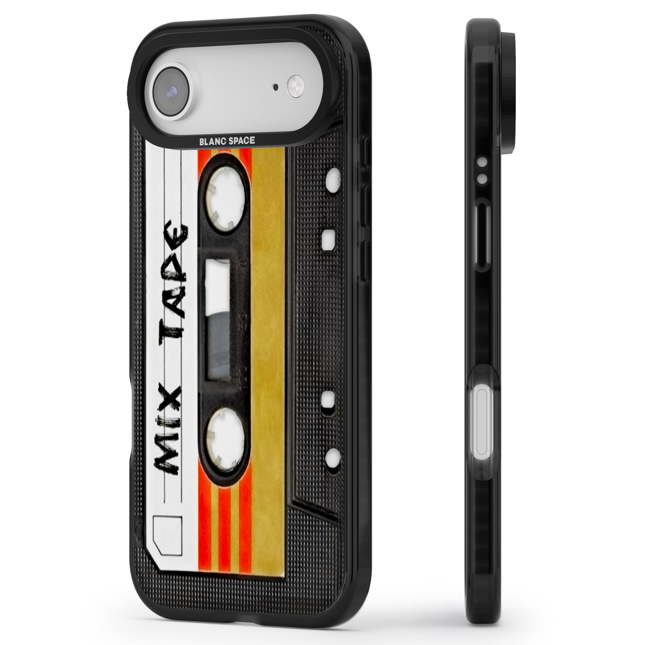 Retro Mix Tape iPhone 17 Air Impact Black Phone Case Side Profile