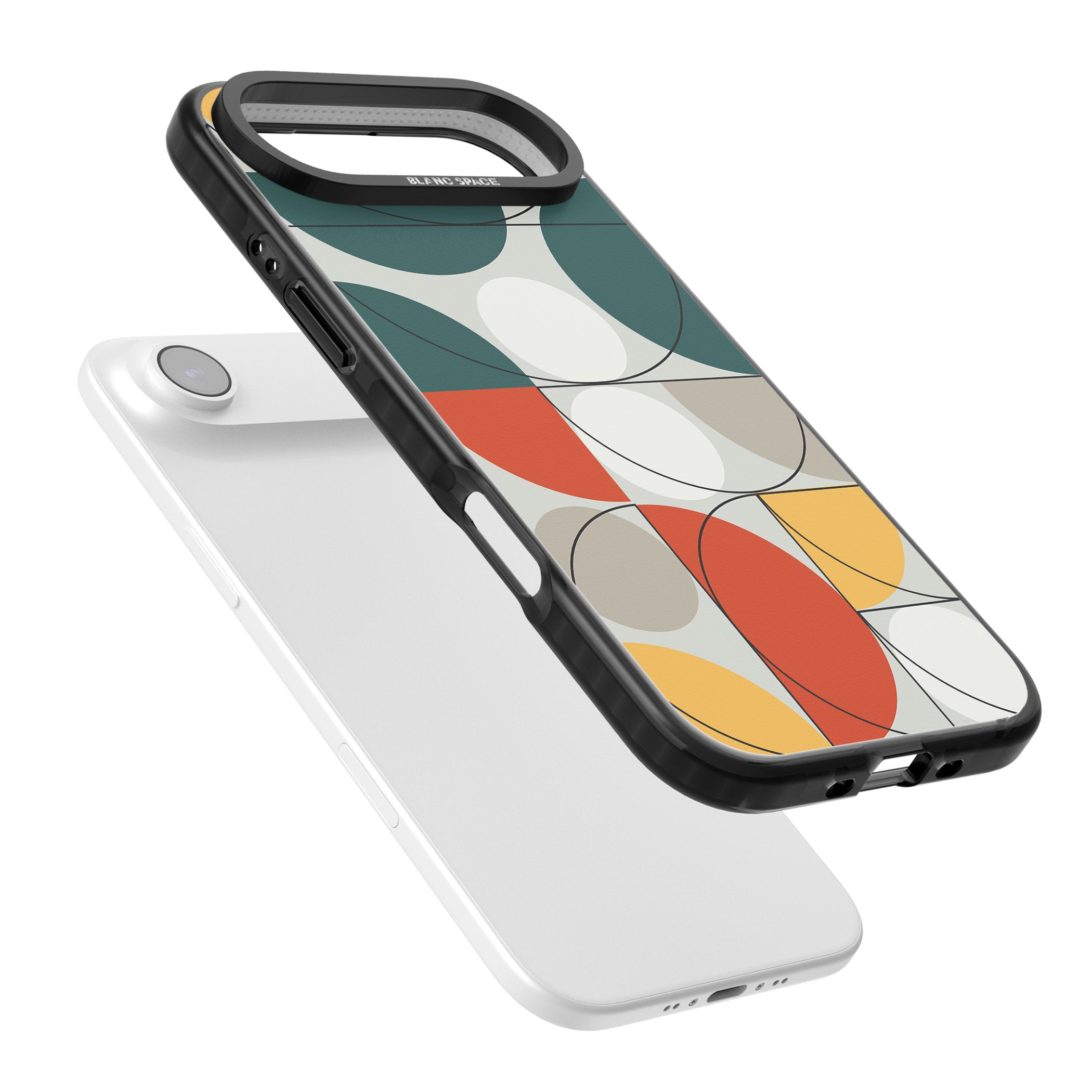 Modern Abstract Circle iPhone 17 Air Impact Black Phone Case Colours