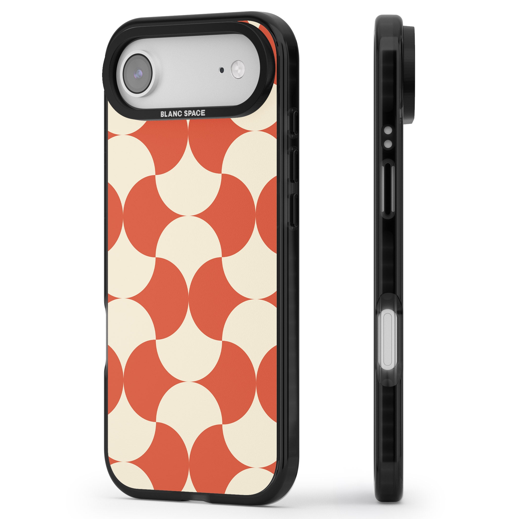 Abstract Retro Shapes iPhone 17 Air Impact Black Phone Case Side Profile