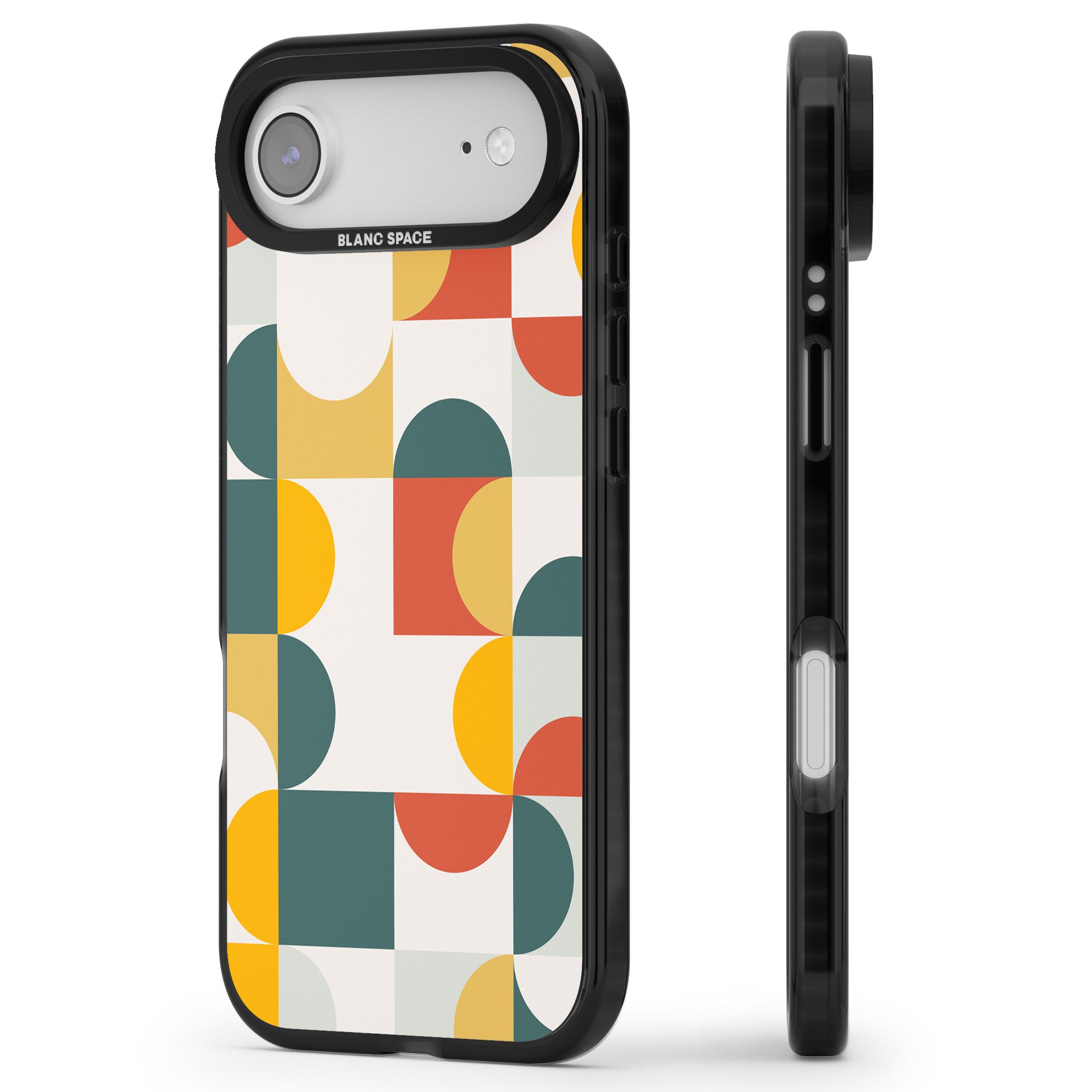 Retro Color Blocks iPhone 17 Air Impact Black Phone Case Side Profile