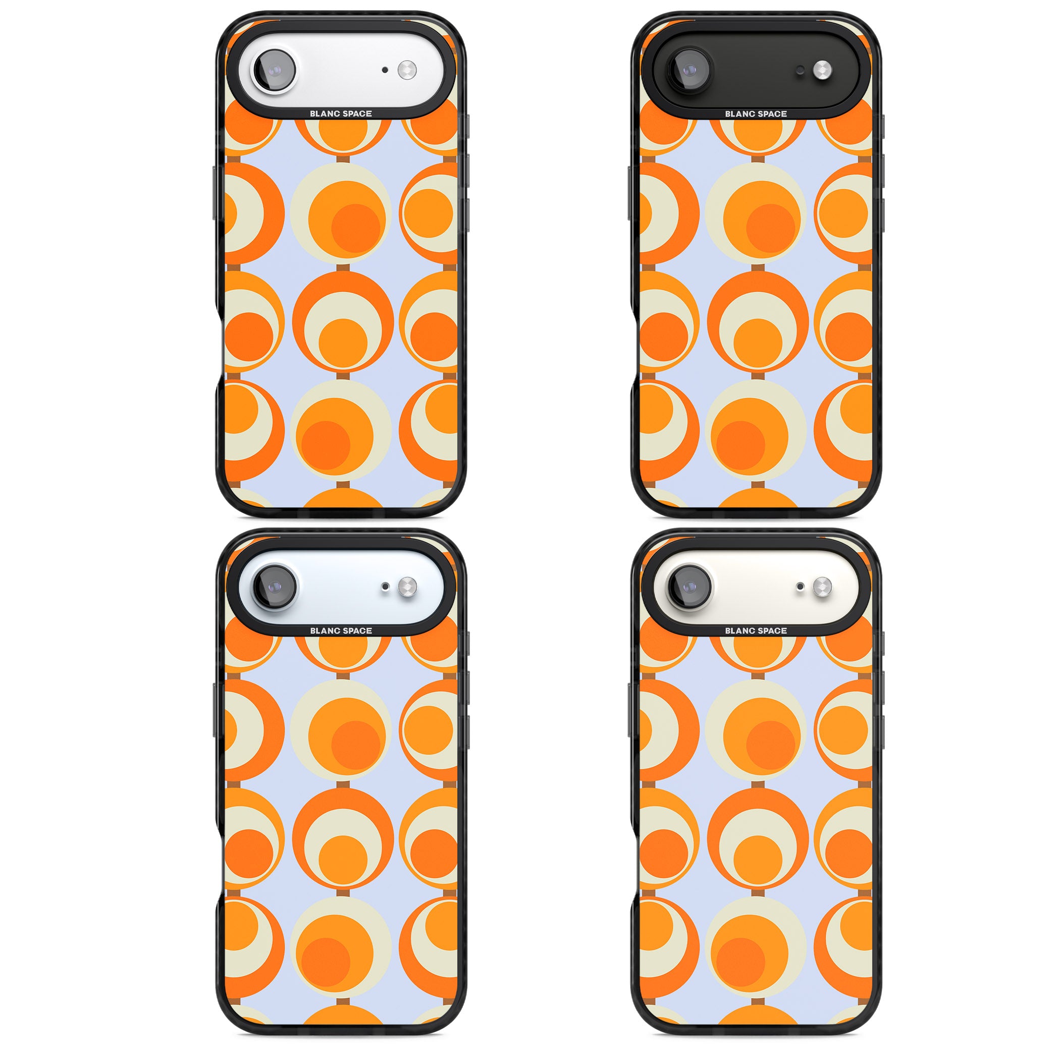 Mid Century Blue Orange Pattern iPhone 17 Air Impact Black Phone Case APT Impact Protection
