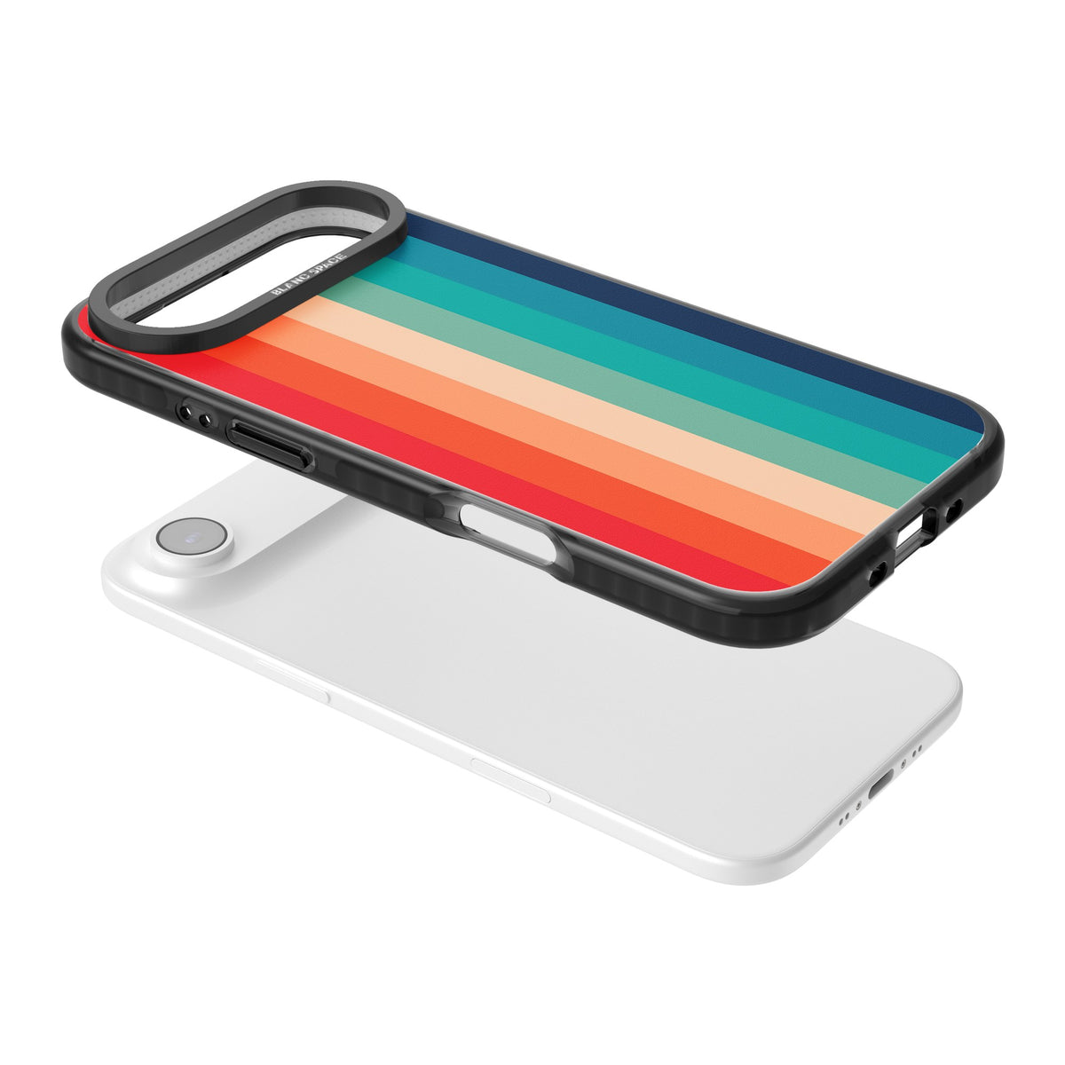 Retro Spectrum iPhone Air Impact Black Phone Case angled