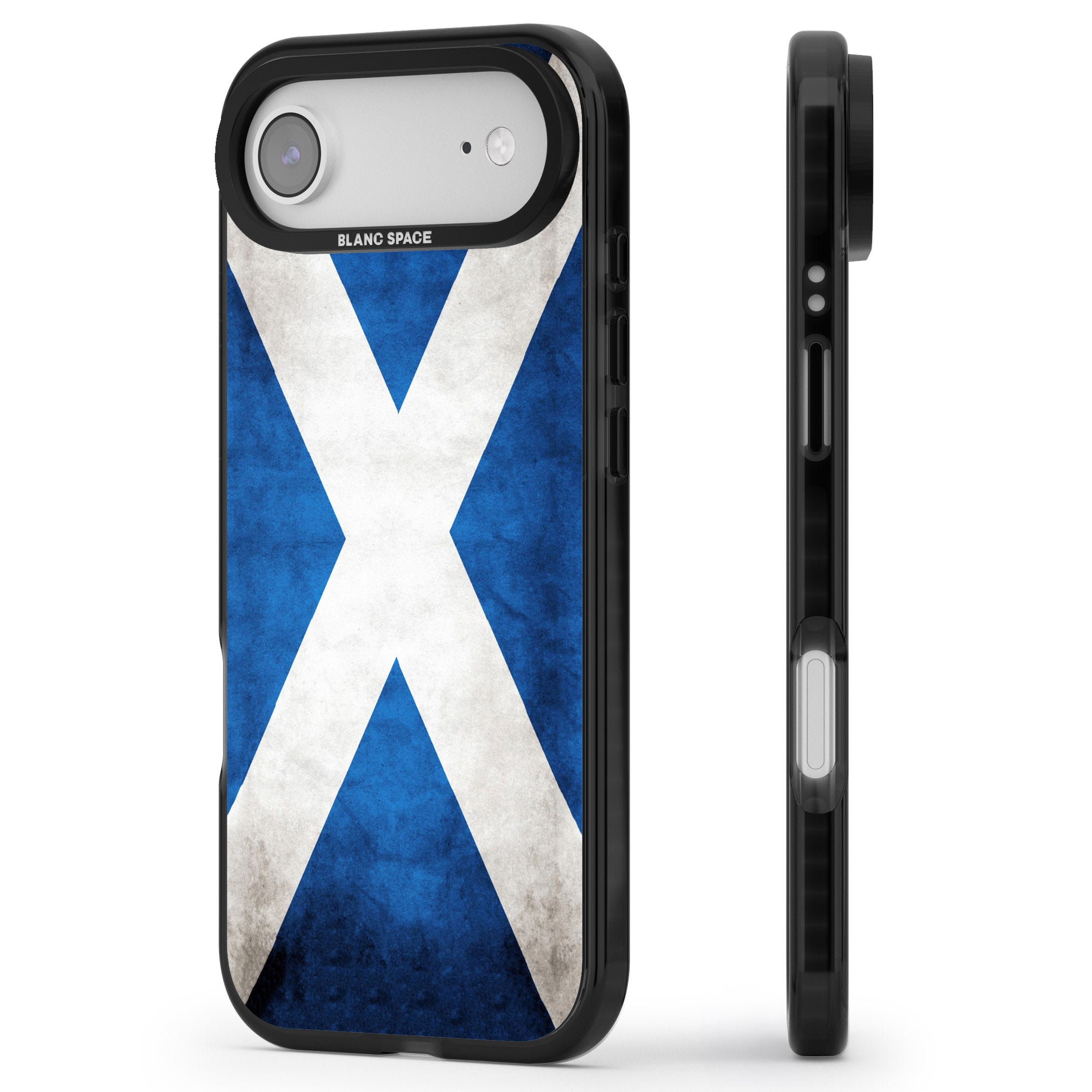 Scotland Saltire Flag iPhone 17 Air Impact Black Phone Case Side Profile