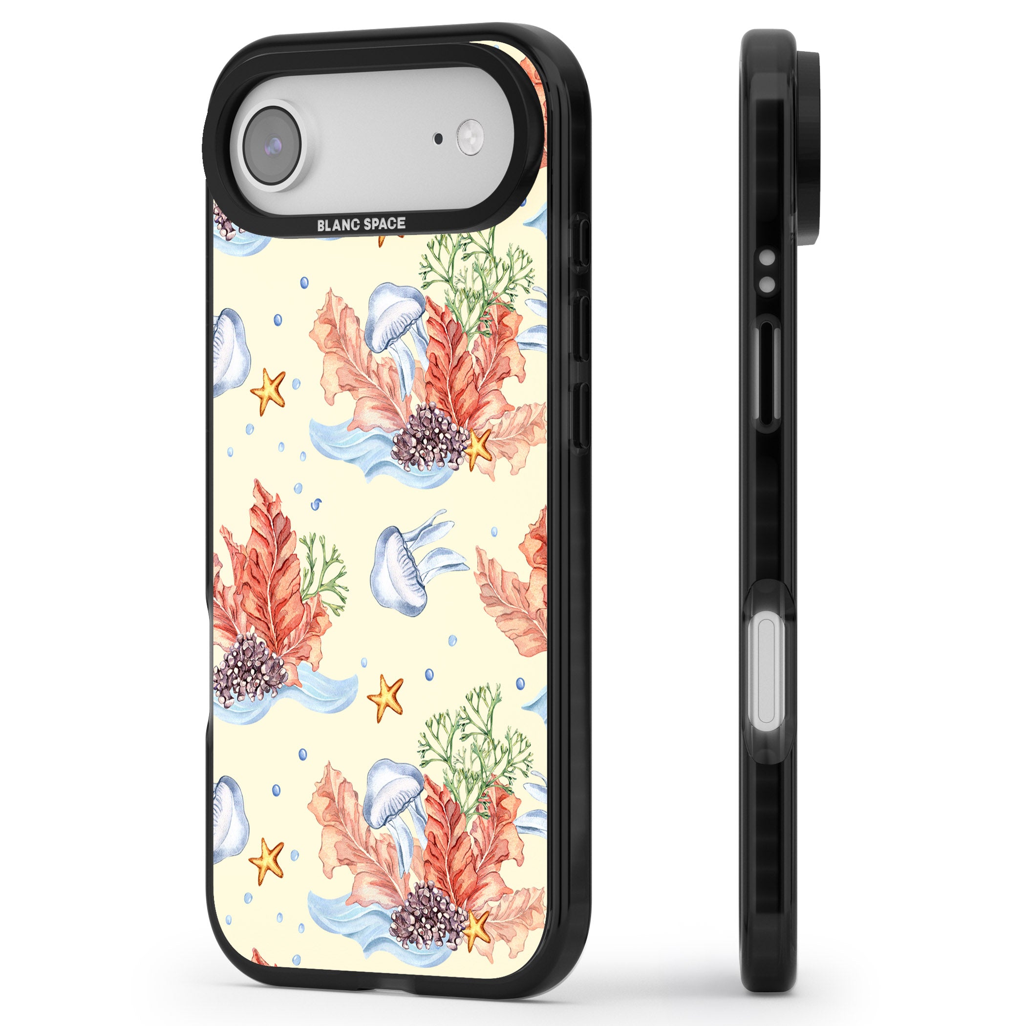 Coral Reef iPhone 17 Air Impact Black Phone Case Side Profile