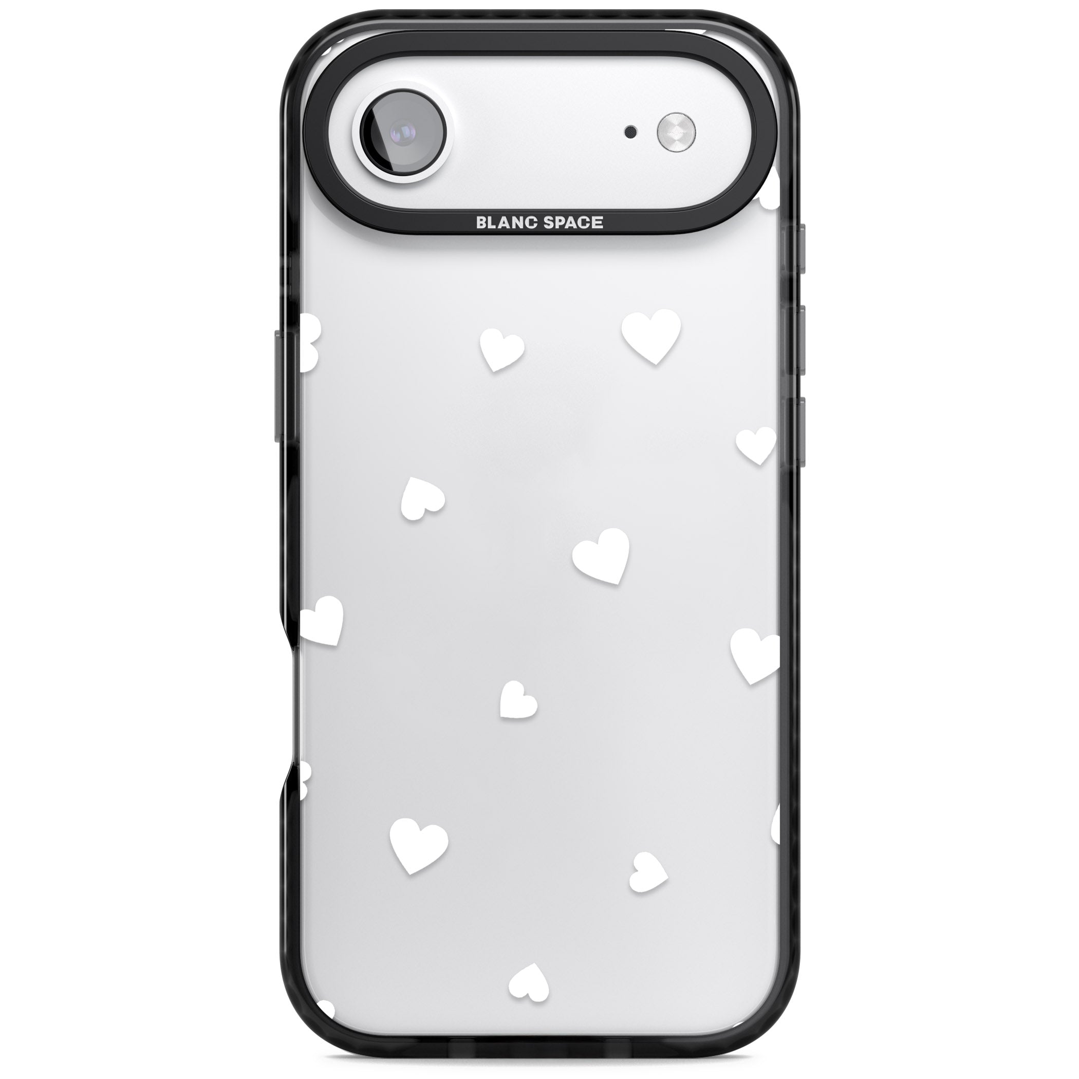White Hearts iPhone 17 Air Impact Black Phone Case