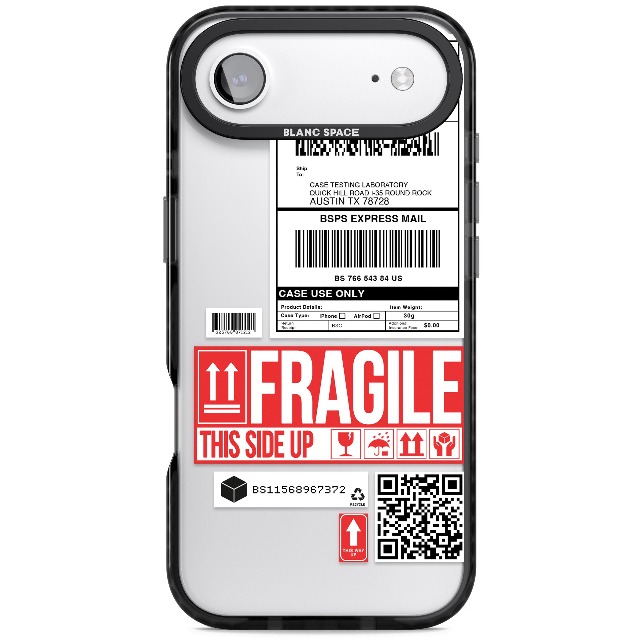 Shipping Label iPhone 17 Air Impact Black Phone Case