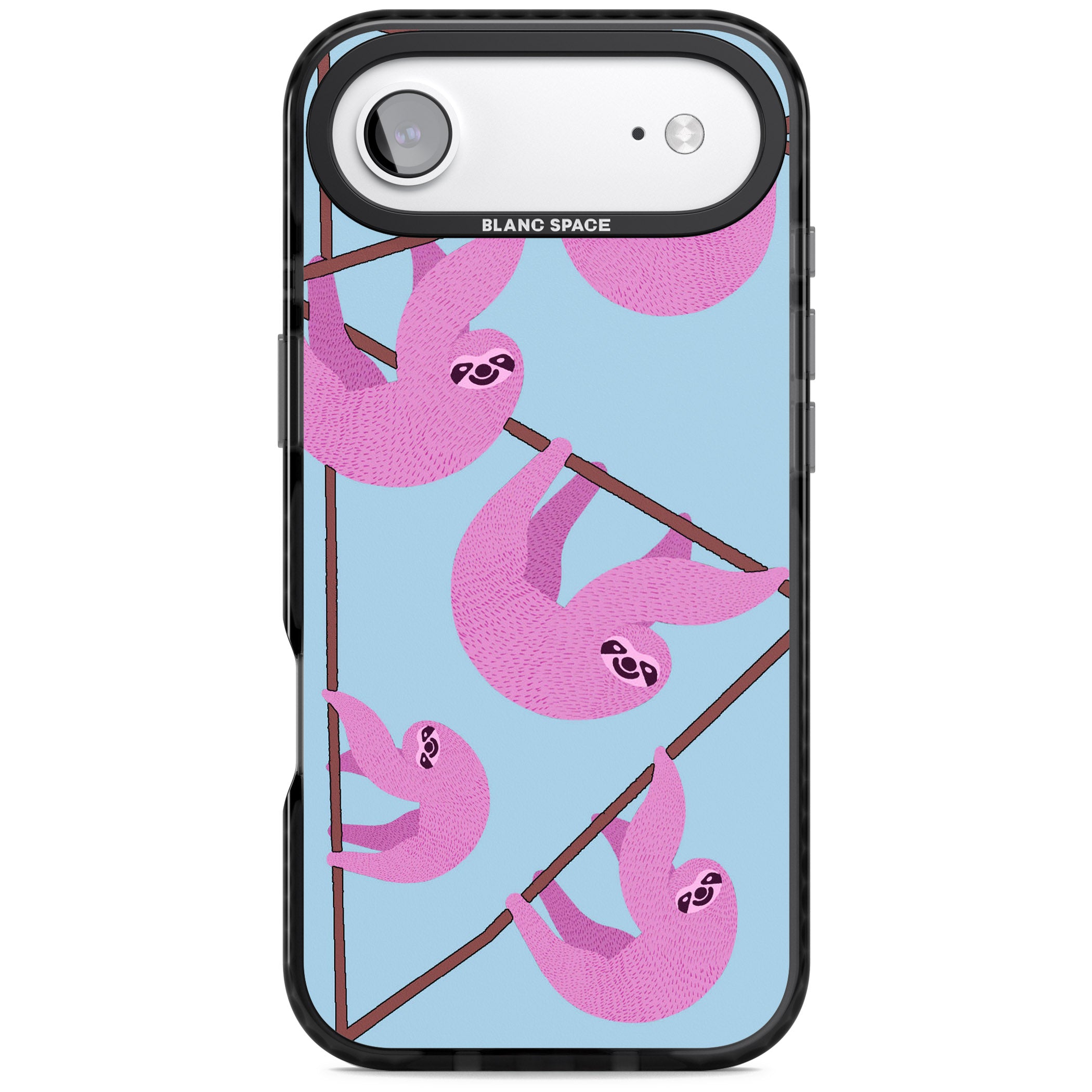Pink Sloth iPhone 17 Air Impact Black Phone Case
