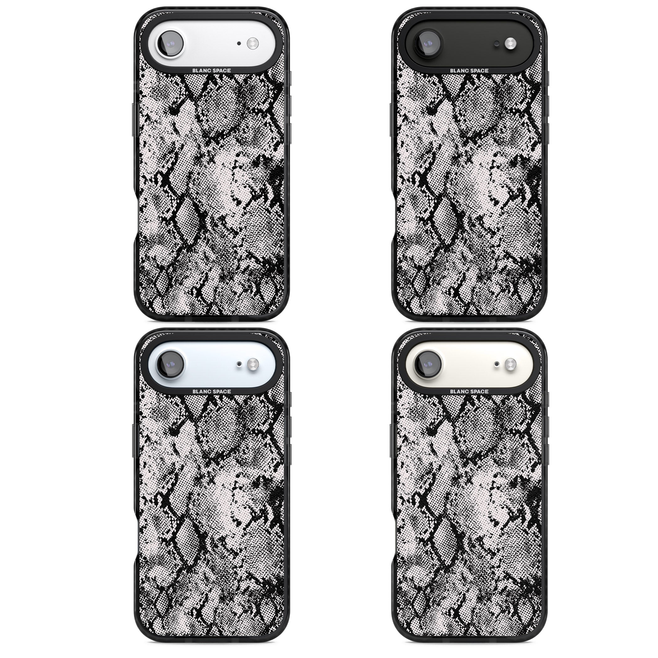 Pastel Snakeskin Grey iPhone 17 Air Impact Black Phone Case APT Impact Protection