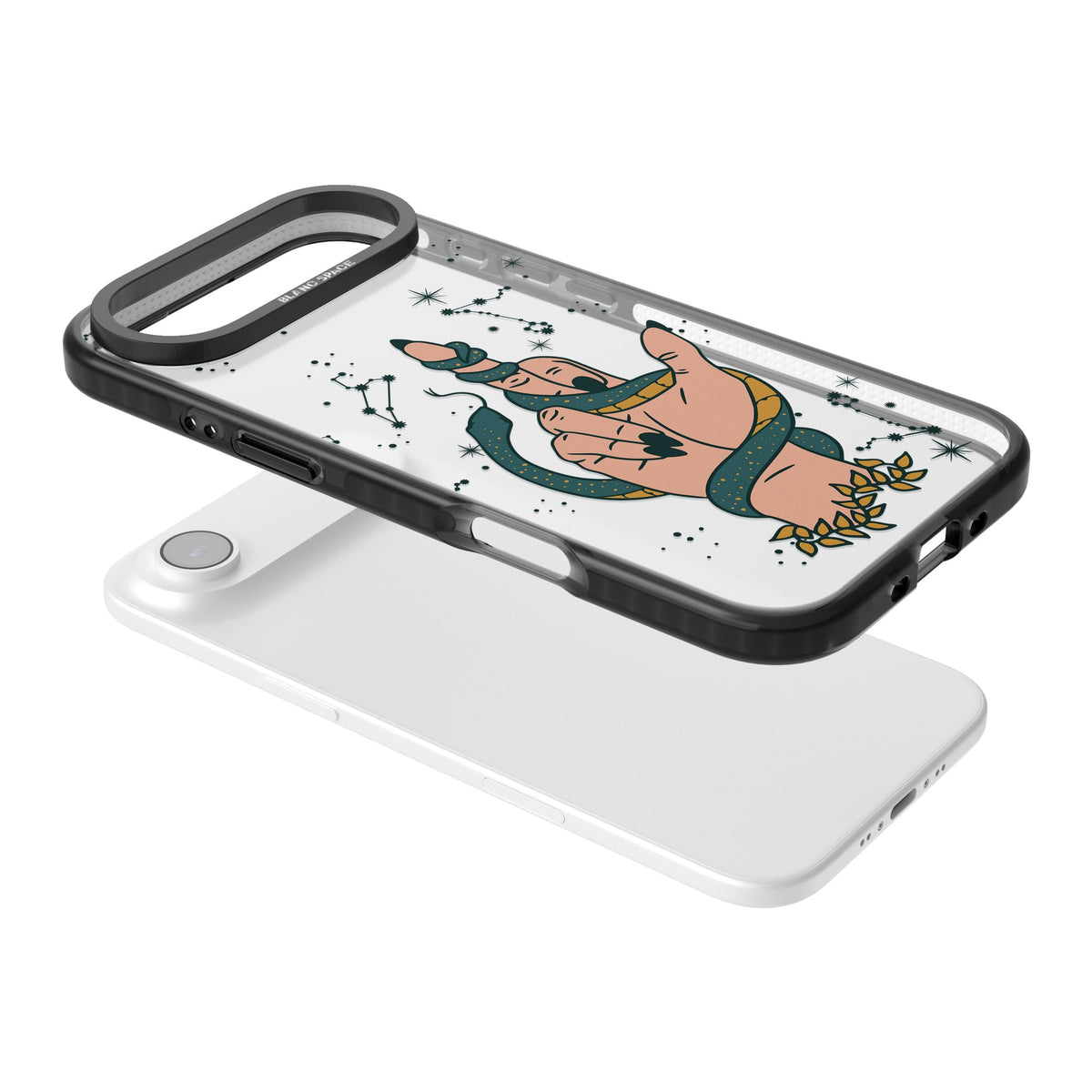 Snakes, Stars And Cynicism iPhone Air Impact Black Phone Case angled