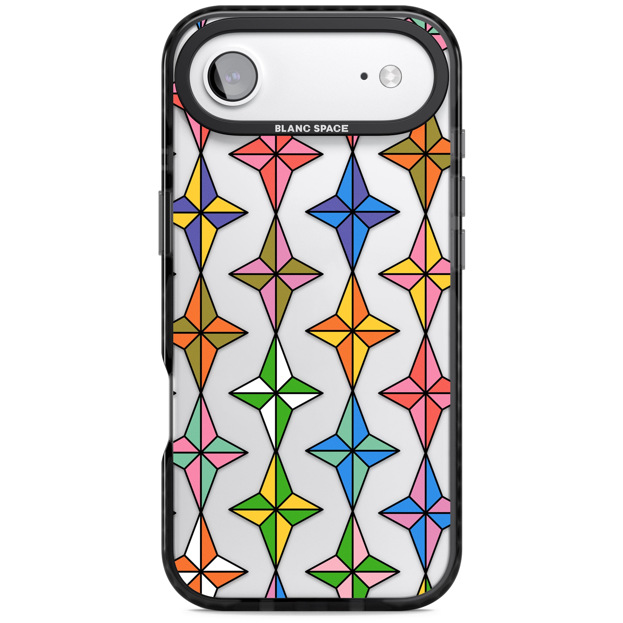 Multi Colour Stars Pattern iPhone 17 Air Impact Black Phone Case