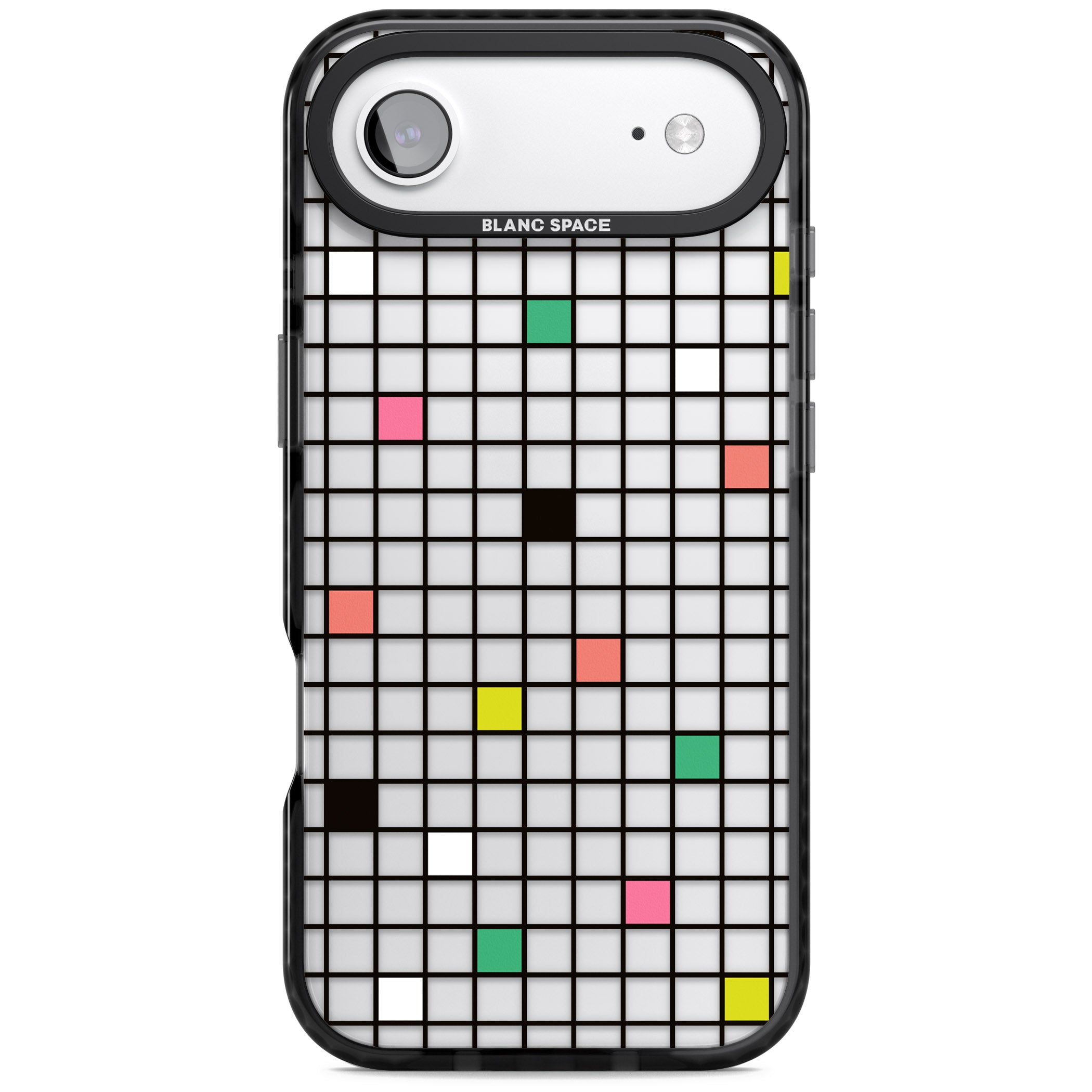 Vibrant Clear Geometric Grid iPhone 17 Air Impact Black Phone Case