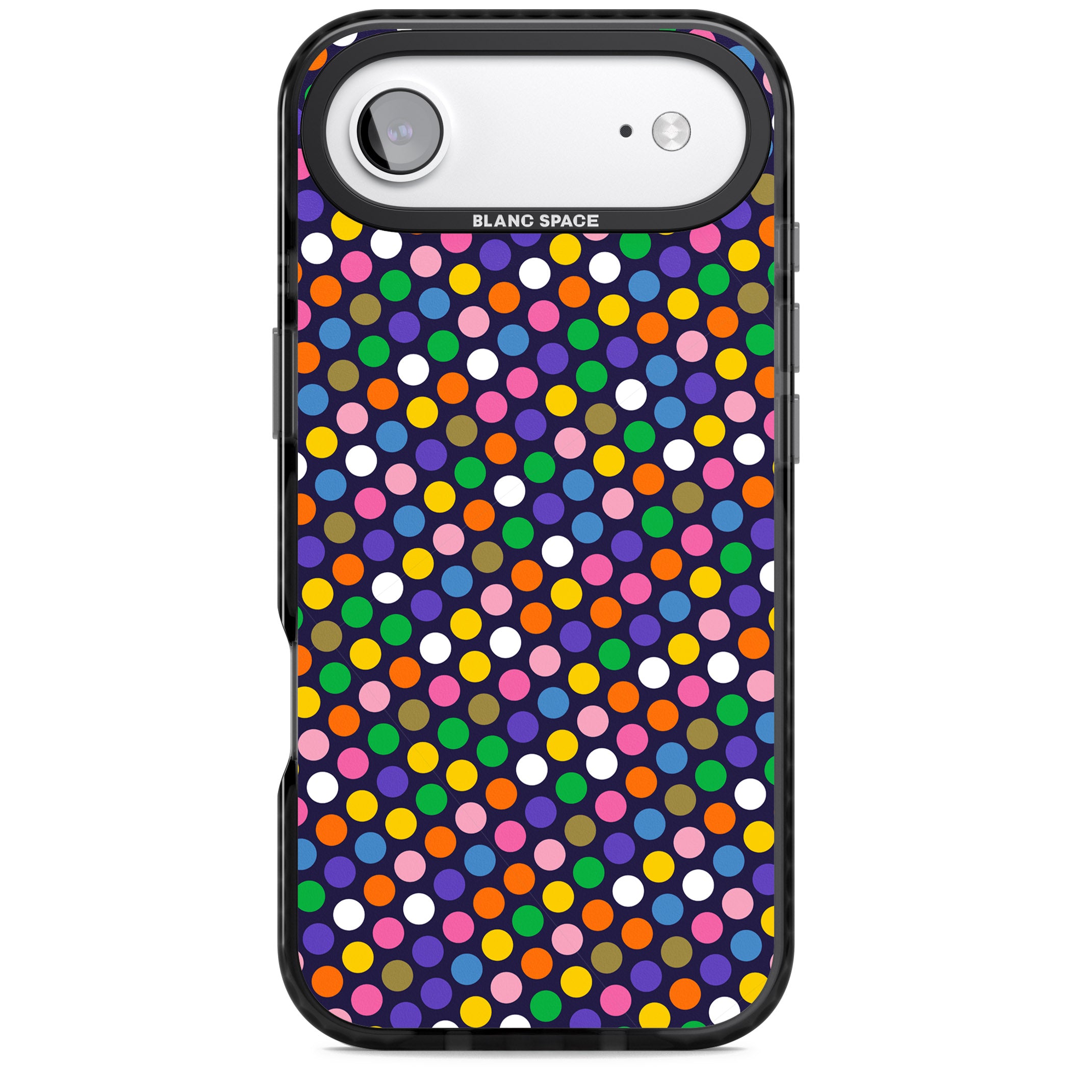 Multicolour Polka Dot Fiesta (Purple) iPhone 17 Air Impact Black Phone Case