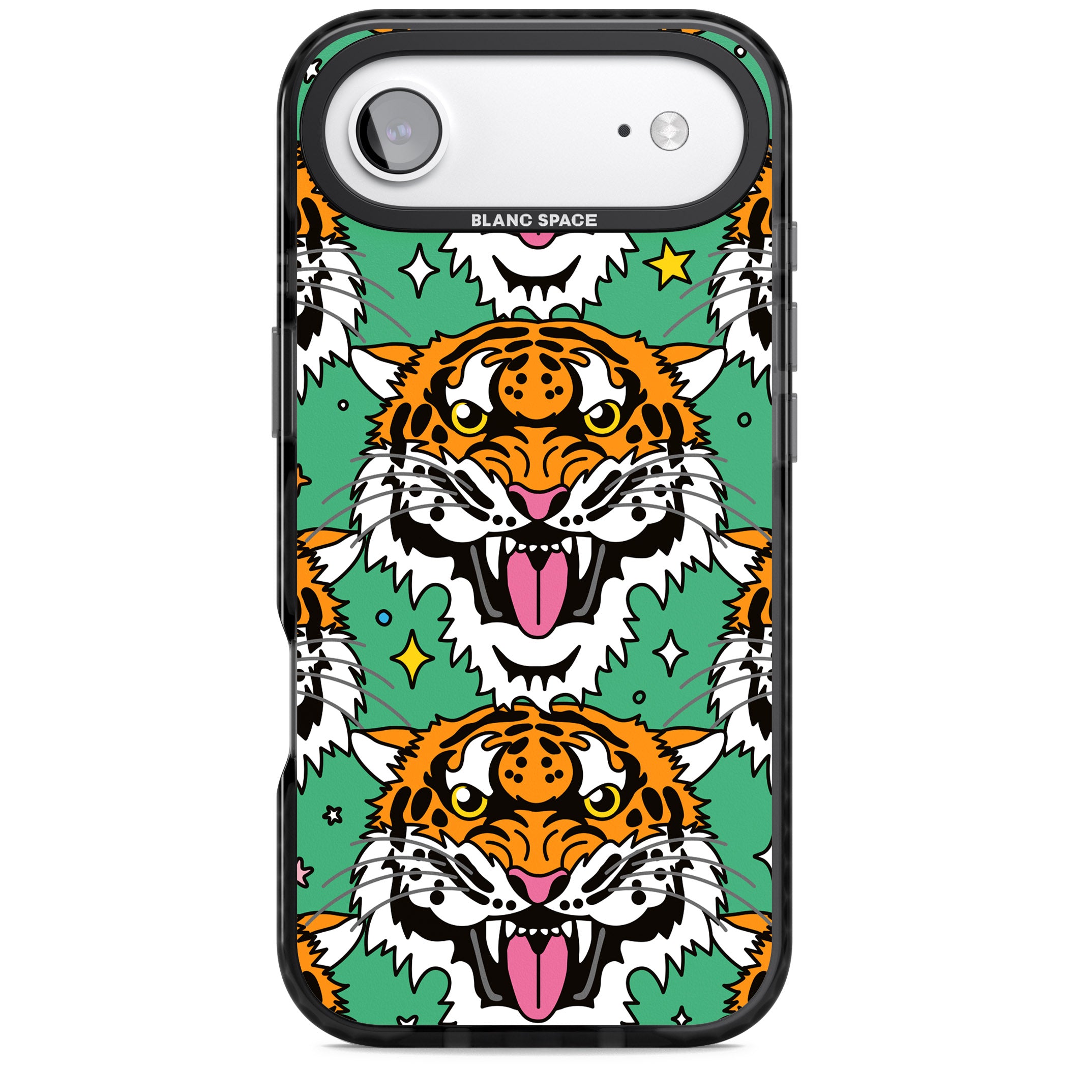 Fierce Jungle Tigers (Green) iPhone 17 Air Impact Black Phone Case