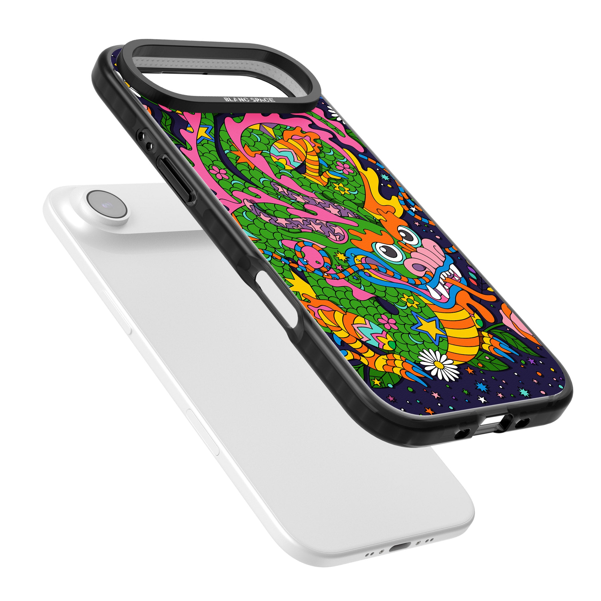 Psychedelic Jungle Dragon (Purple) iPhone 17 Air Impact Black Phone Case Colours