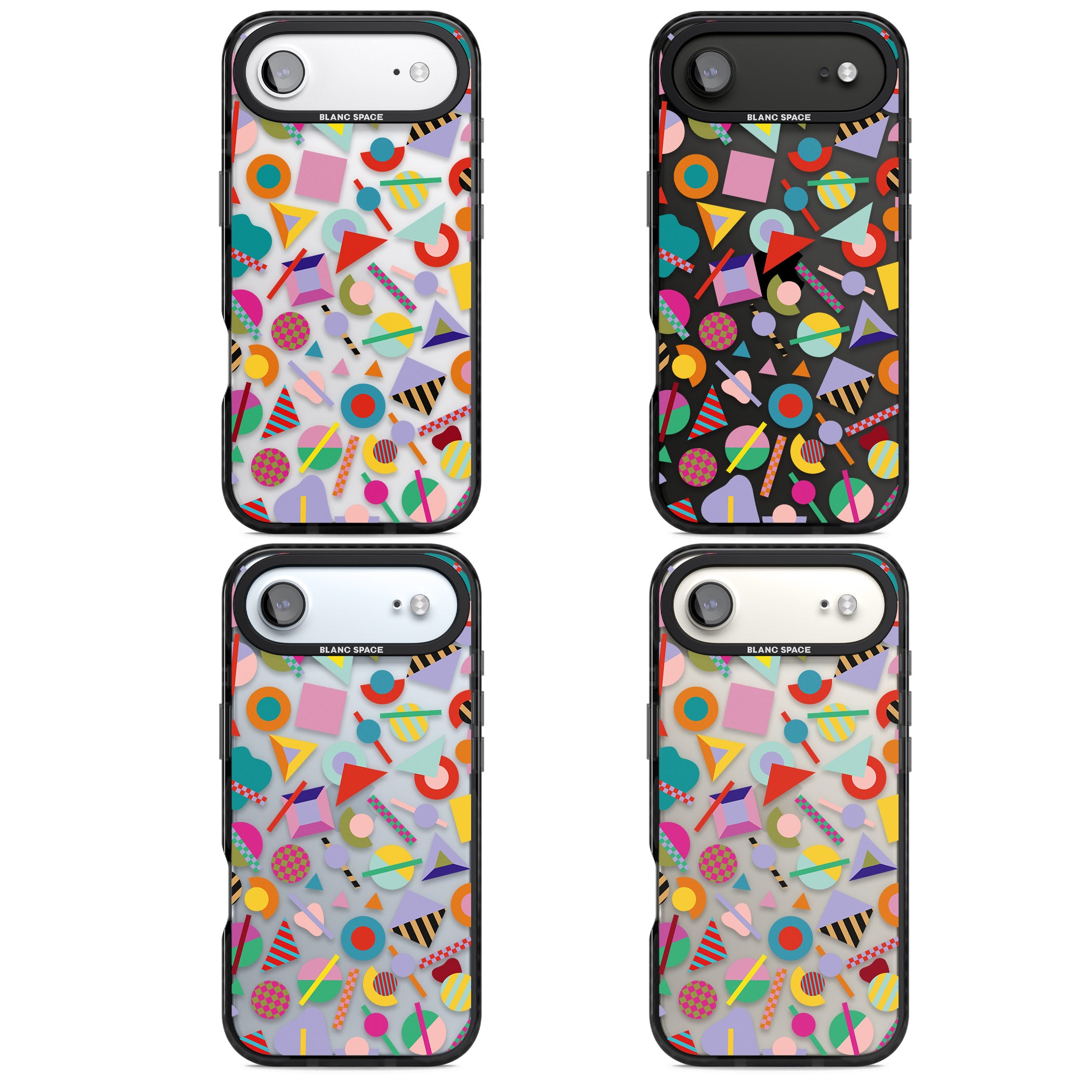 Retro Carnival Shapes iPhone 17 Air Impact Black Phone Case APT Impact Protection