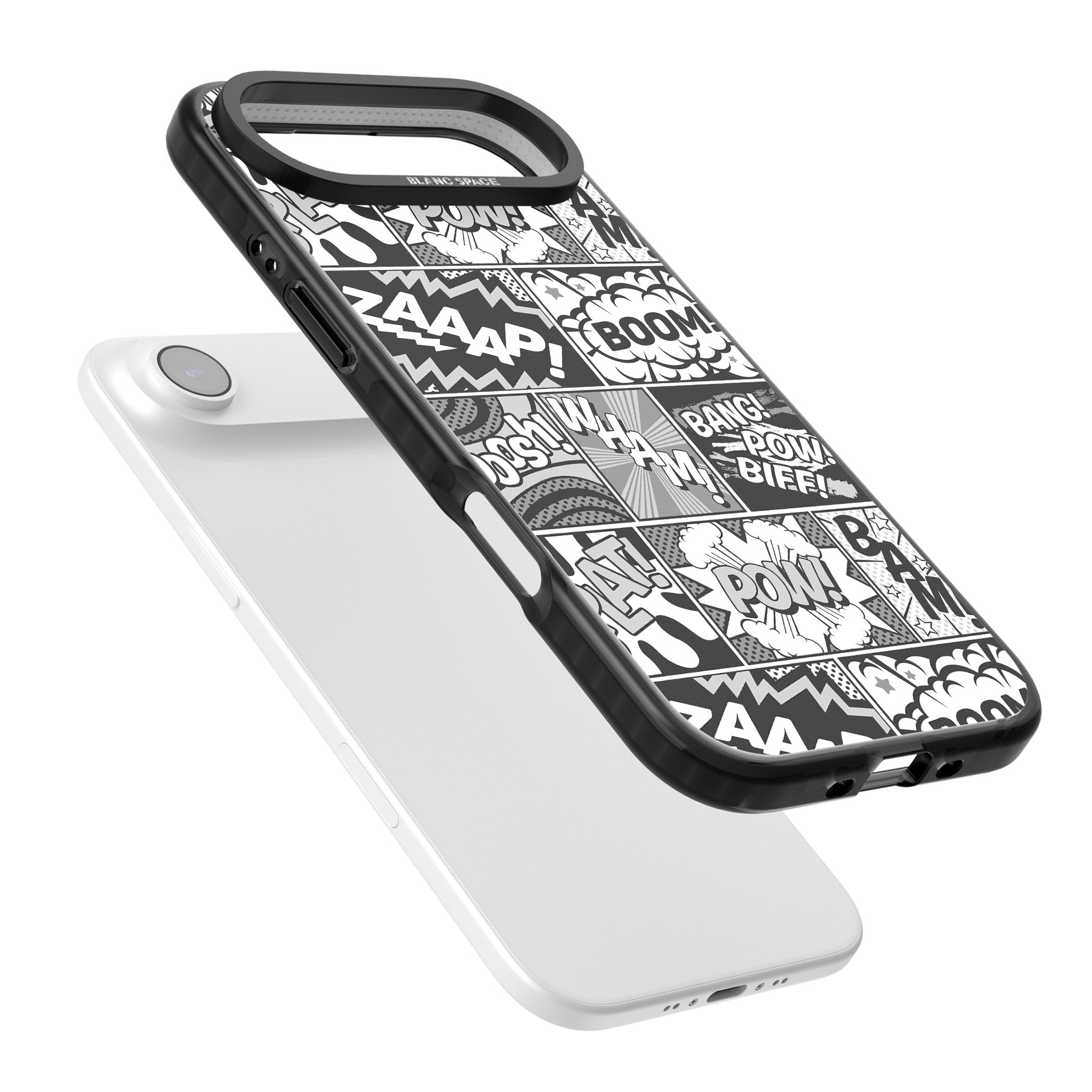Onomatopoeia (Black & White) iPhone 17 Air Impact Black Phone Case Colours