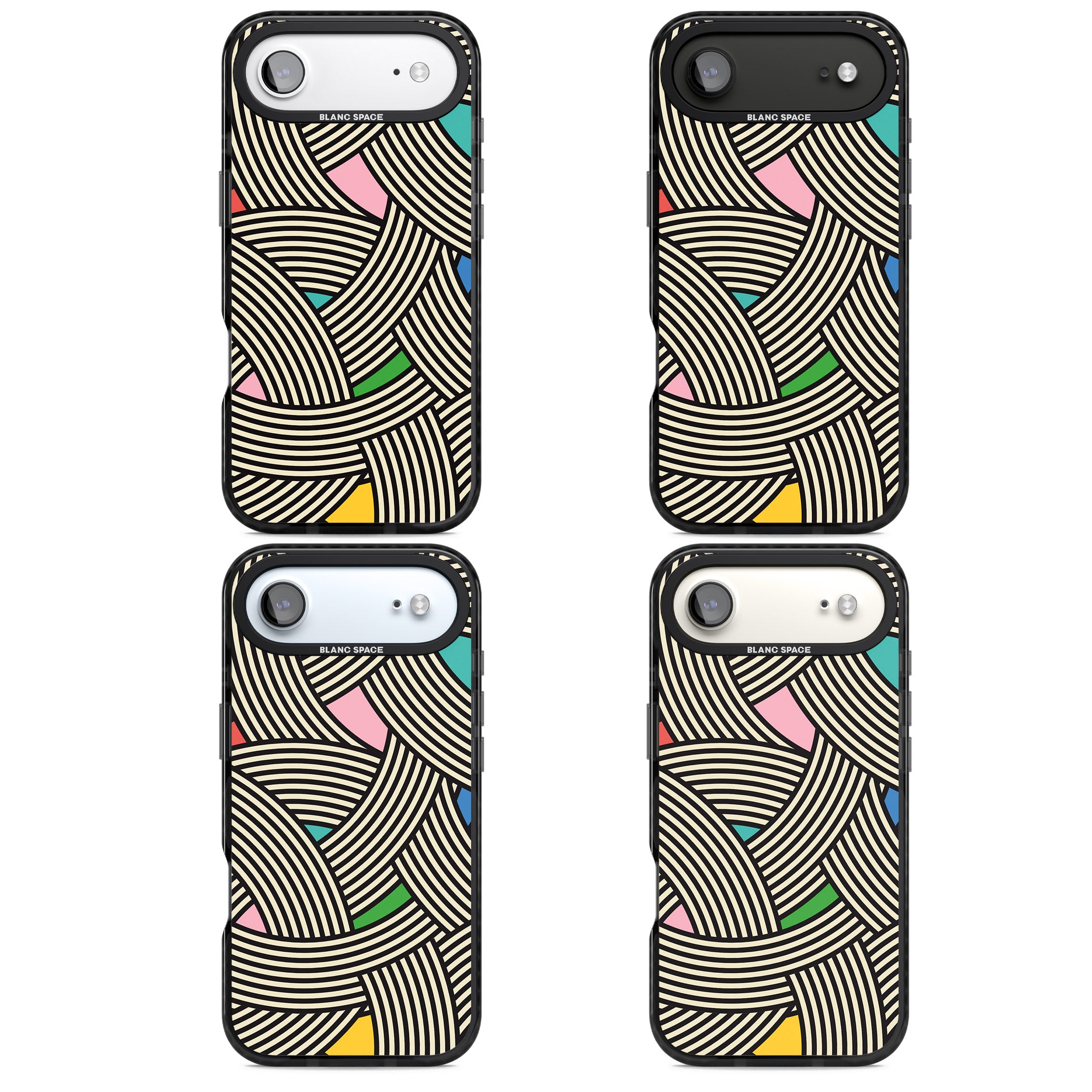 Multicolour Optic Waves iPhone 17 Air Impact Black Phone Case APT Impact Protection