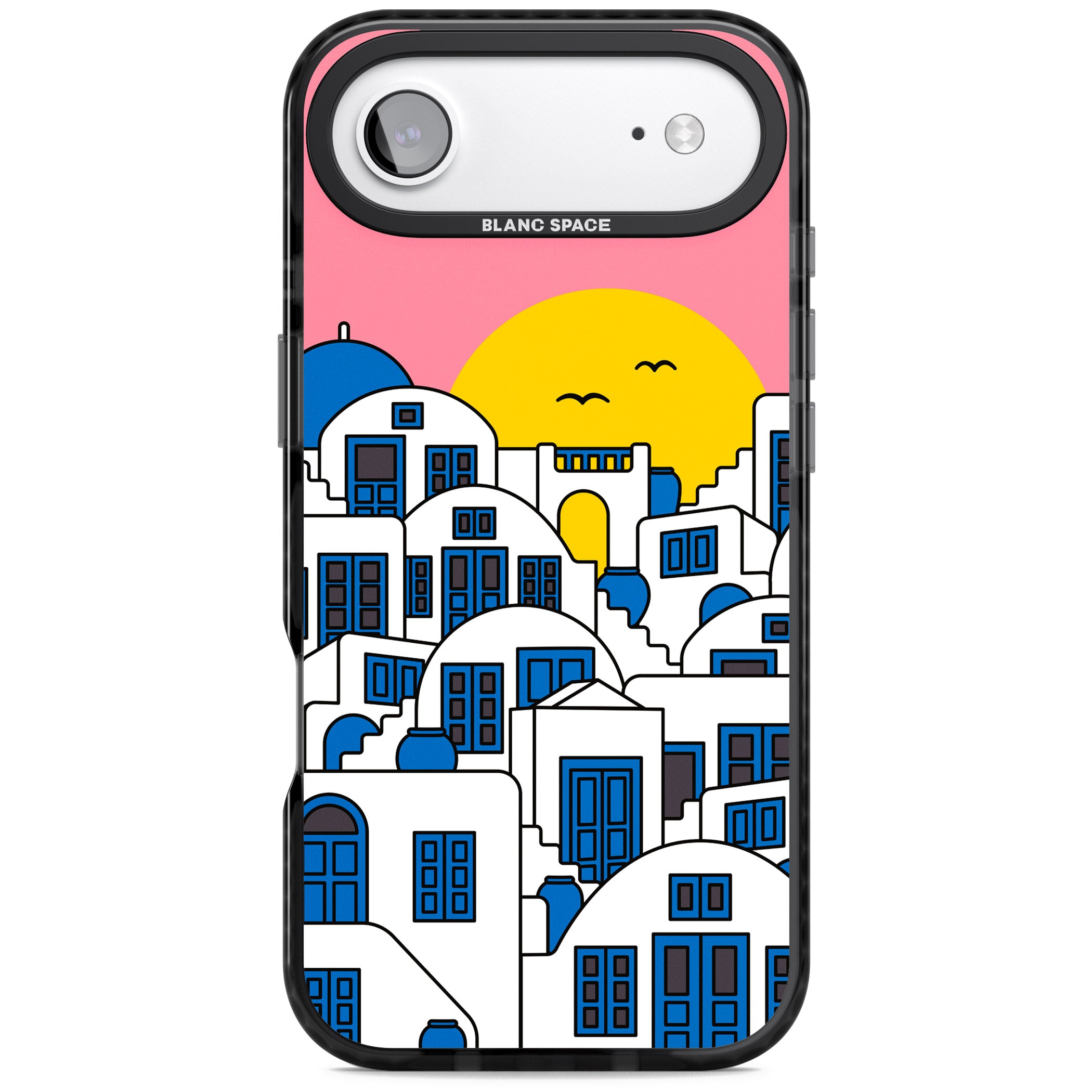 Santorini Sunset iPhone 17 Air Impact Black Phone Case