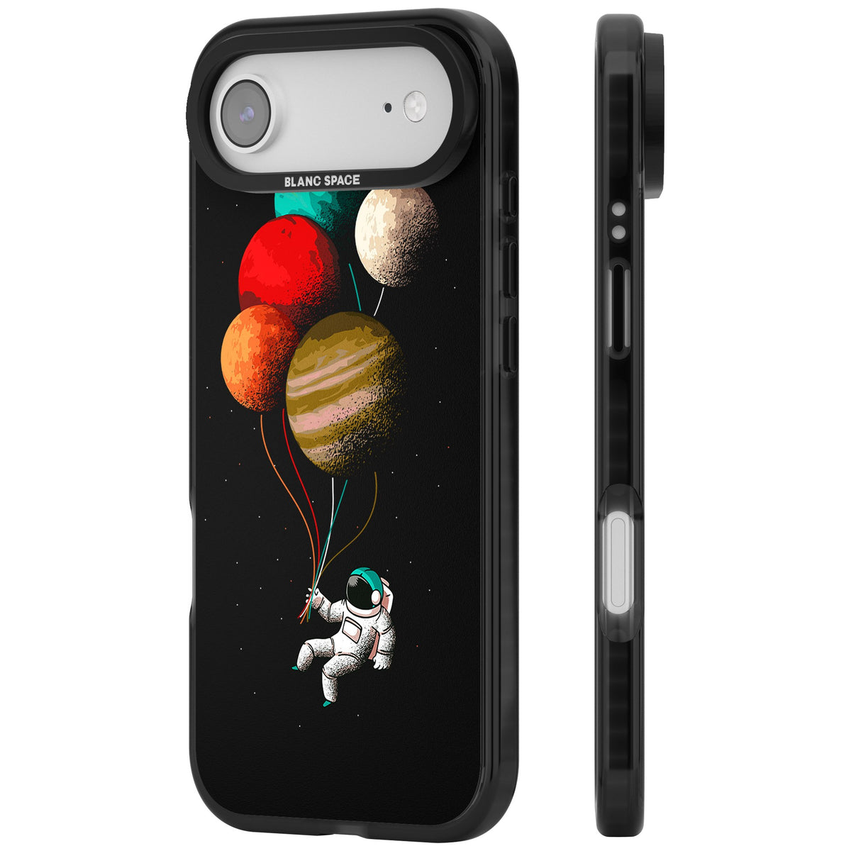 Astronaut Balloon Planets iPhone Air Impact Black Phone Case side