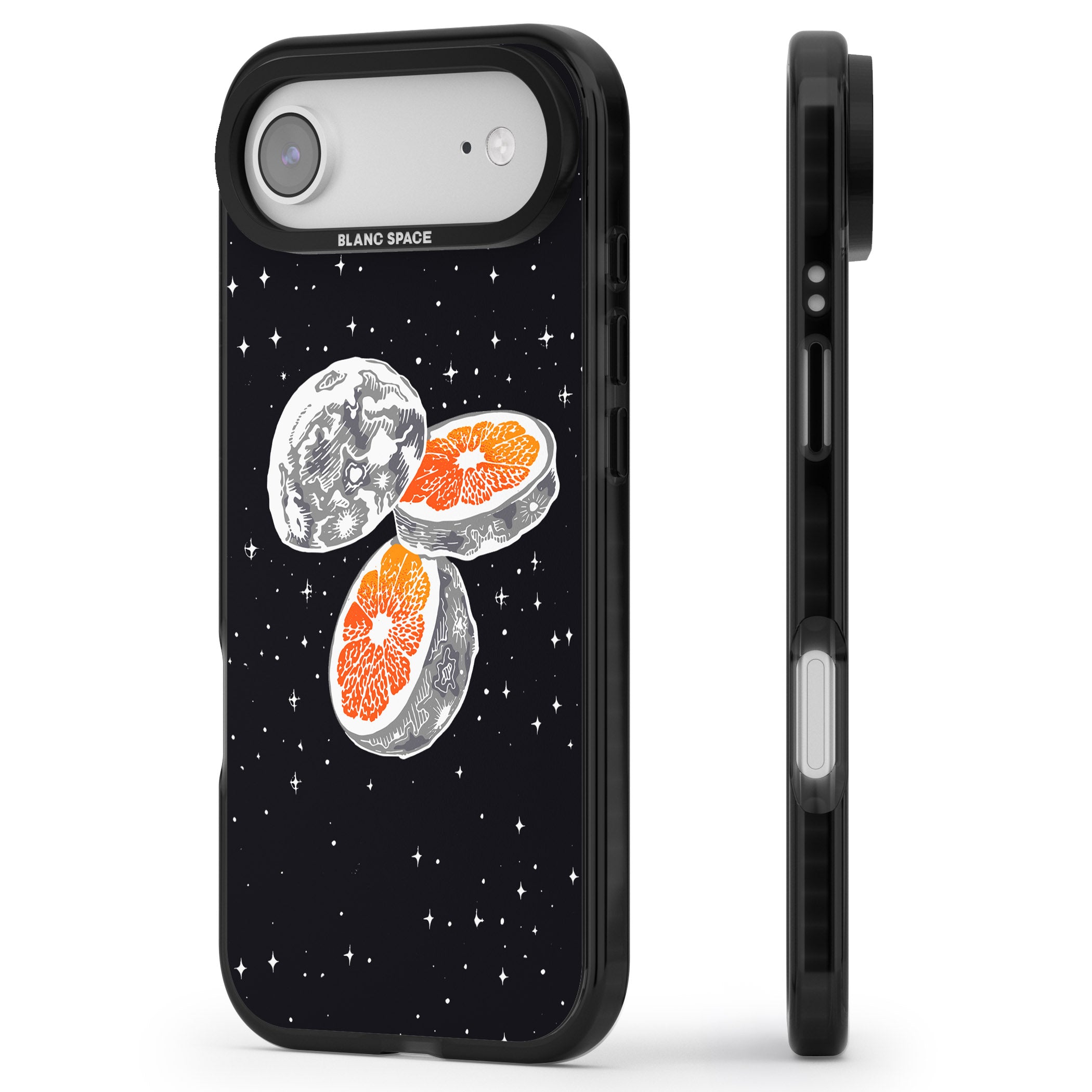 Blood Orange Moon iPhone 17 Air Impact Black Phone Case Side Profile