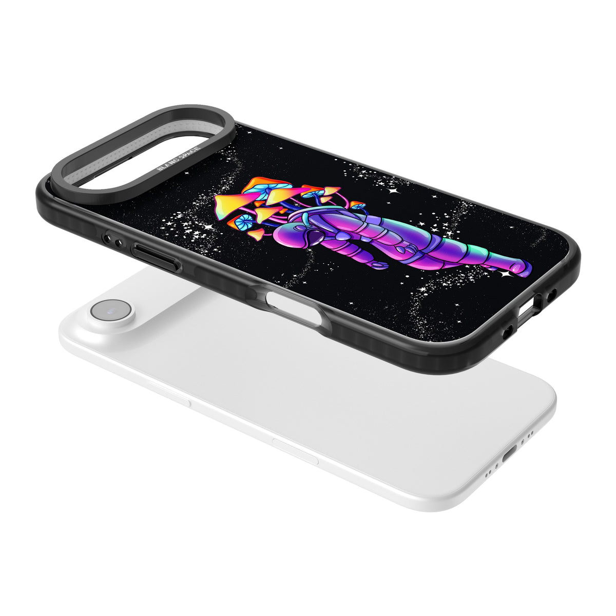 Space Mutation iPhone Air Impact Black Phone Case angled