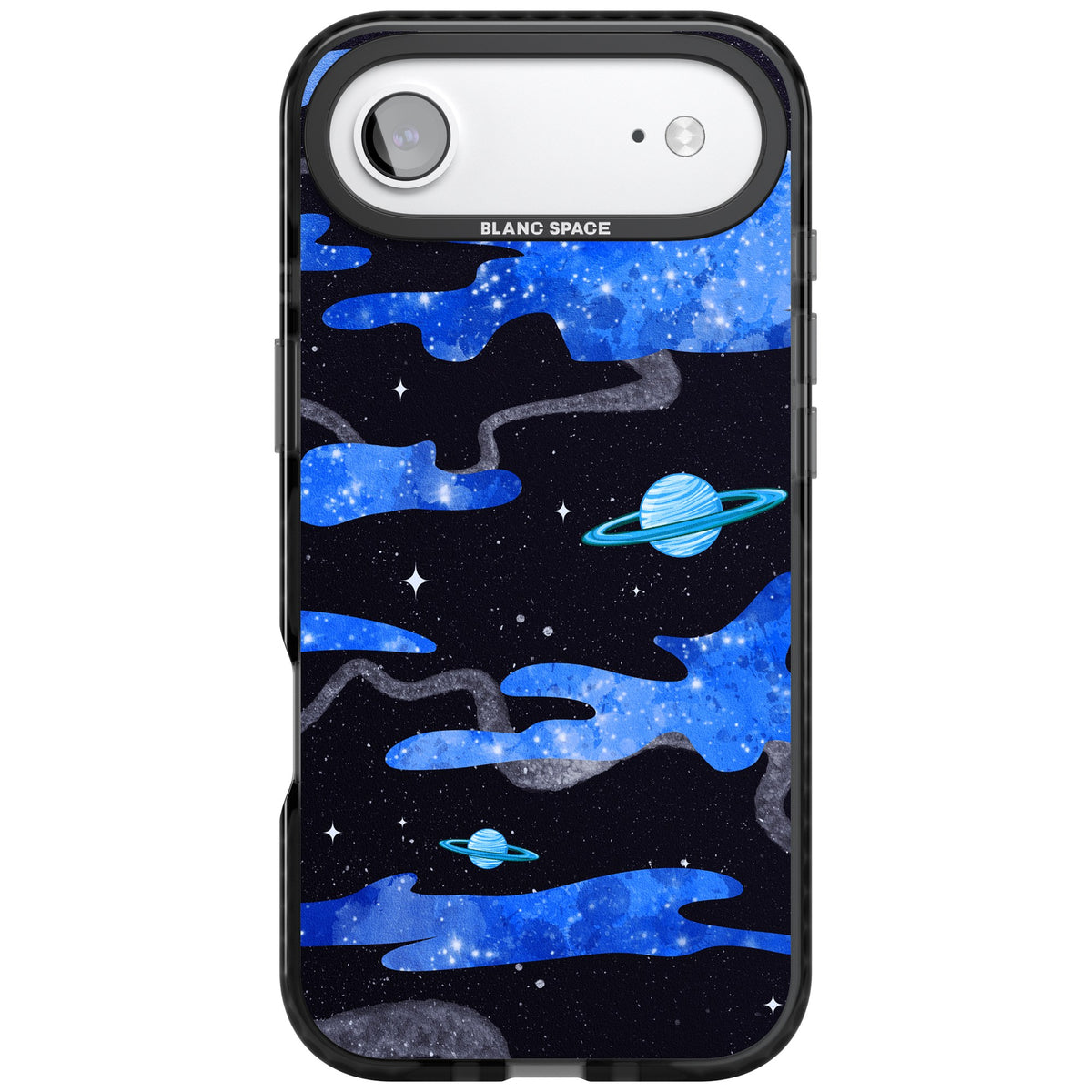 Blue Galaxy iPhone Air Impact Black Phone Case front