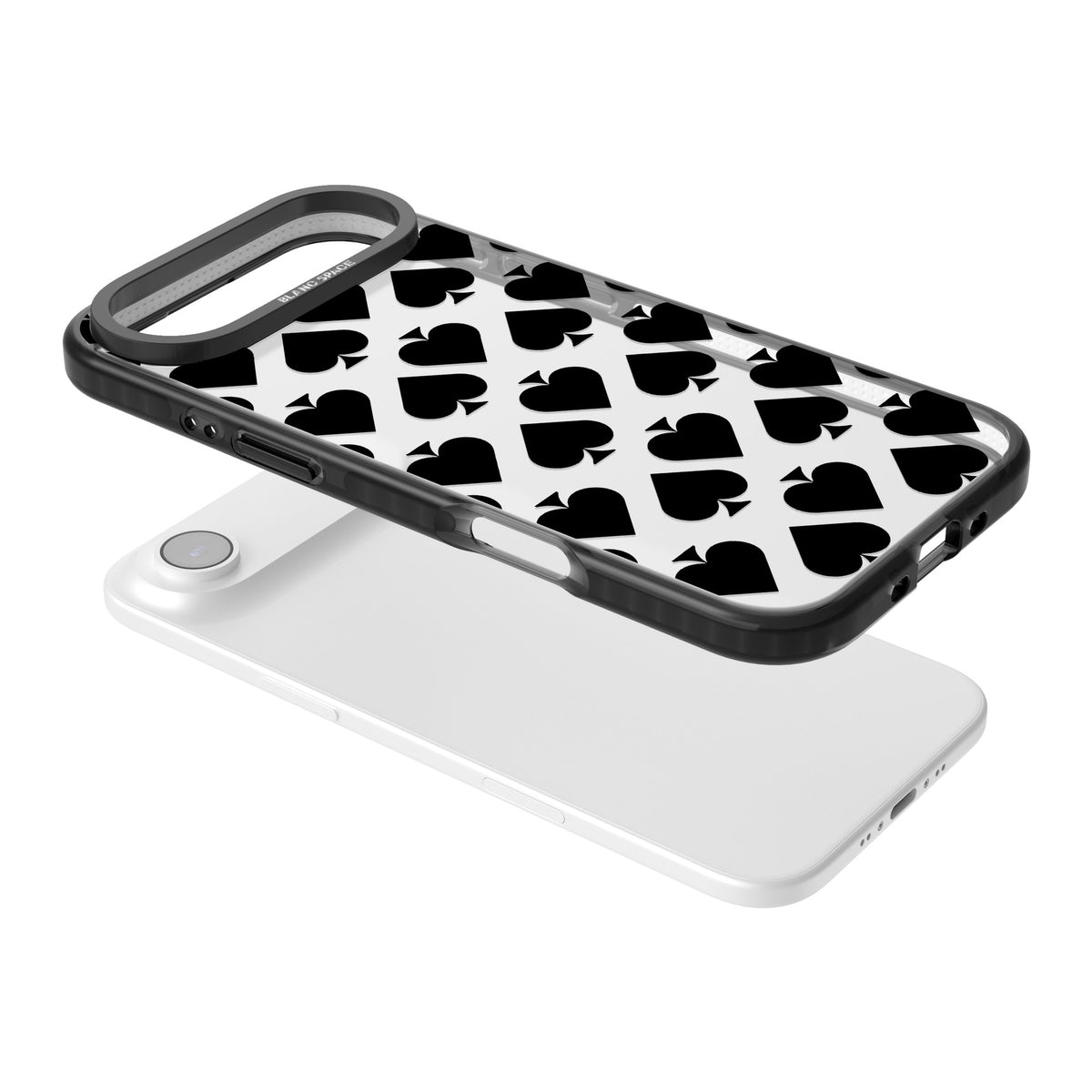 Black Spades iPhone Air Impact Black Phone Case angled