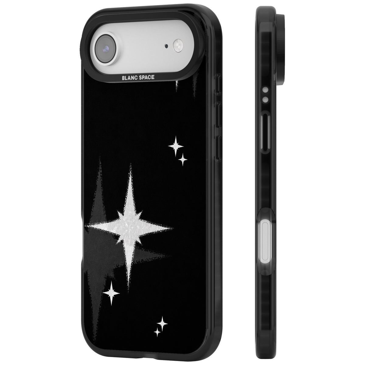 Black Sparkle iPhone Air Impact Black Phone Case side