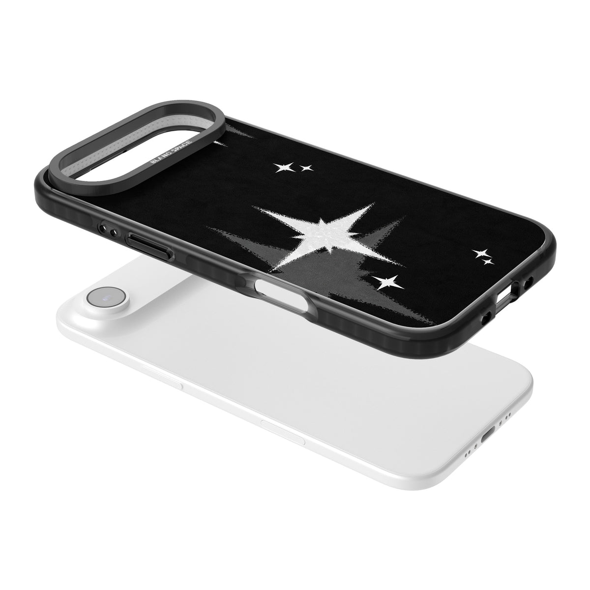 Black Sparkle iPhone Air Impact Black Phone Case angled