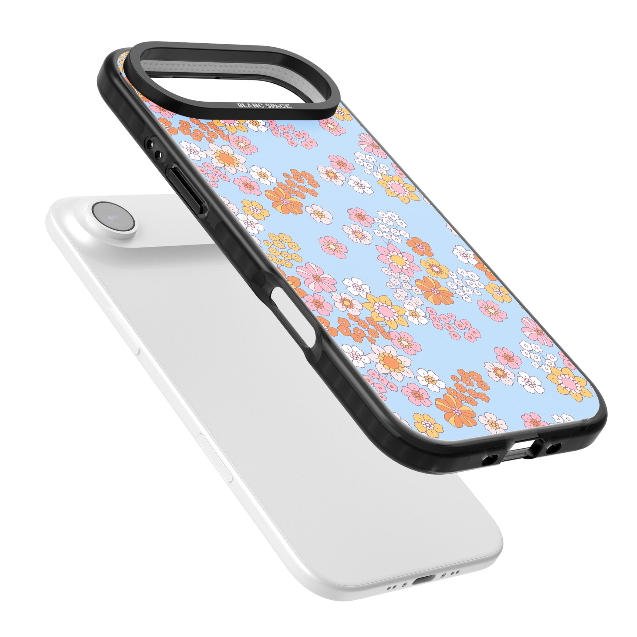 Lake Blue Flower Mix iPhone 17 Air Impact Black Phone Case Colours