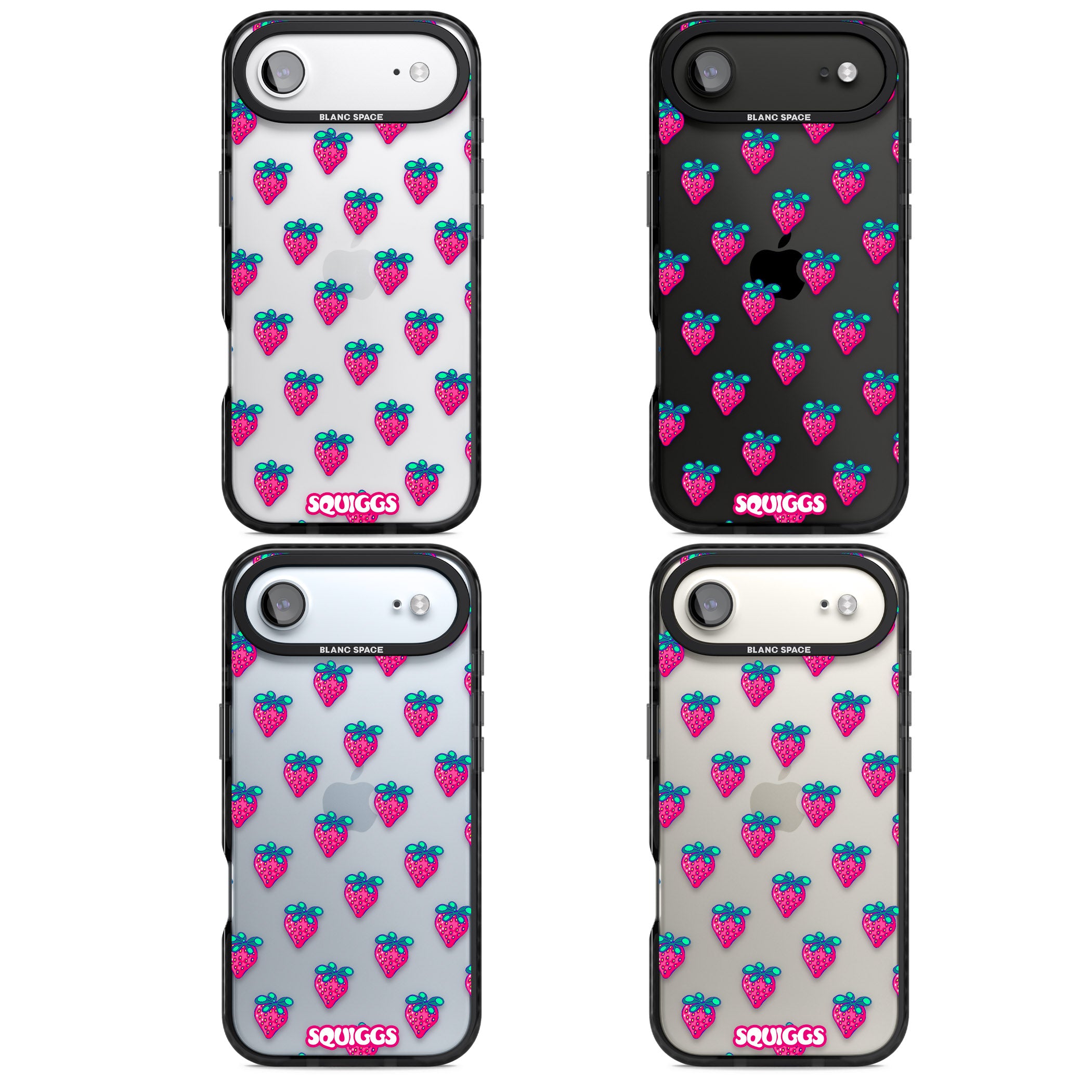 Strawberry Patch iPhone 17 Air Impact Black Phone Case APT Impact Protection