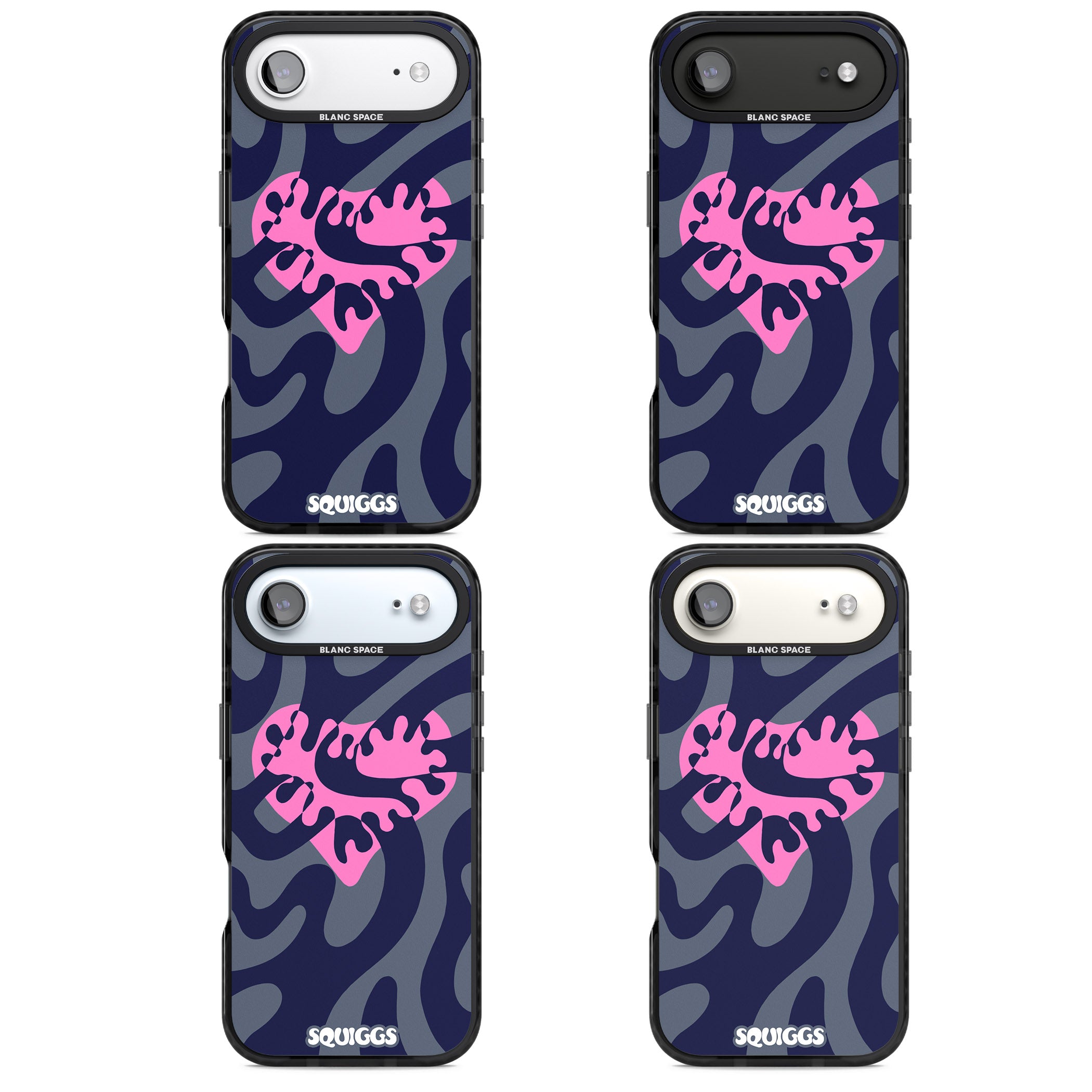 Abstract Heart iPhone 17 Air Impact Black Phone Case APT Impact Protection