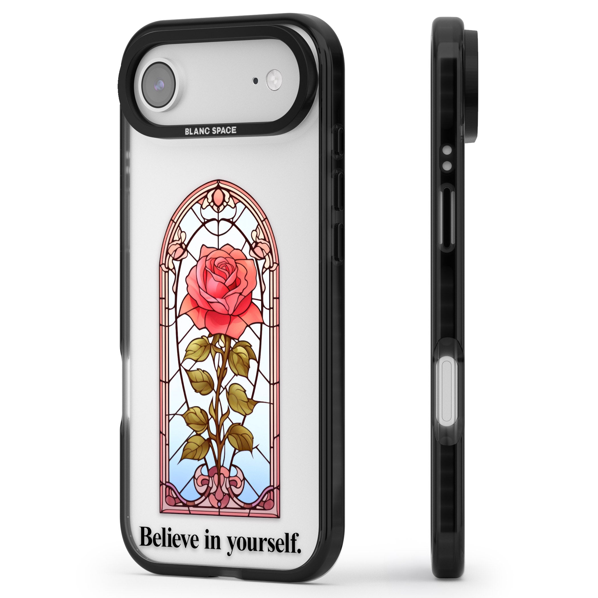 Believe In Yourself iPhone 17 Air Impact Black Phone Case Side Profile