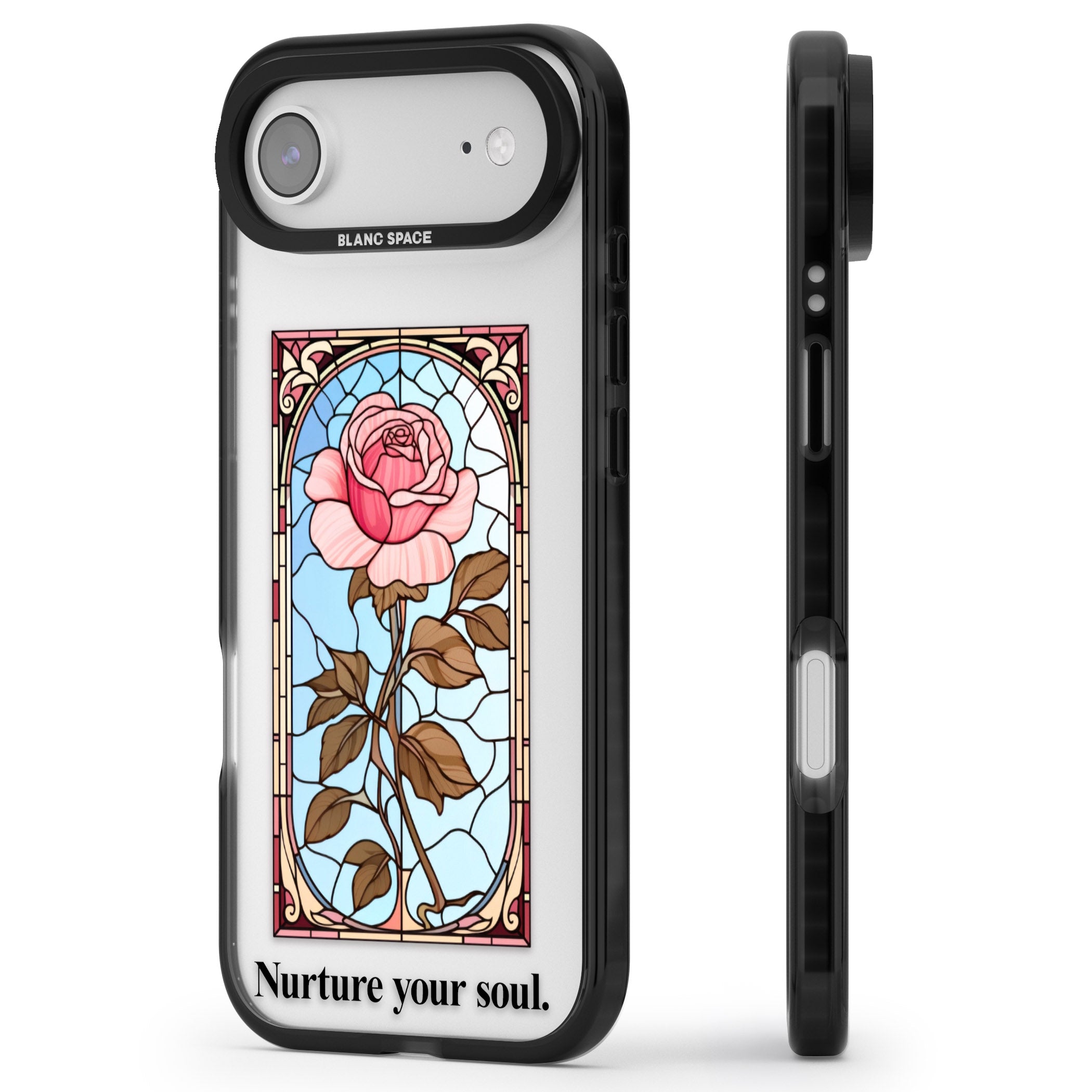 Nurture Your Soul iPhone 17 Air Impact Black Phone Case Side Profile